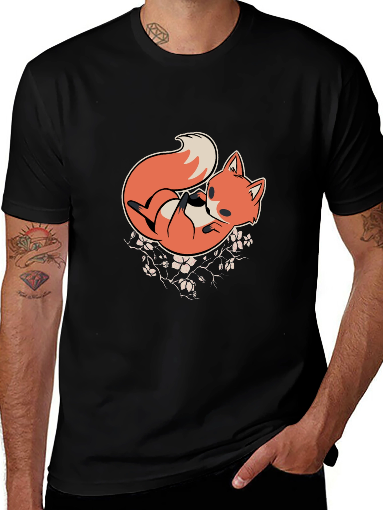 Fox Graphic Black T-Shirt - Casual Comfort