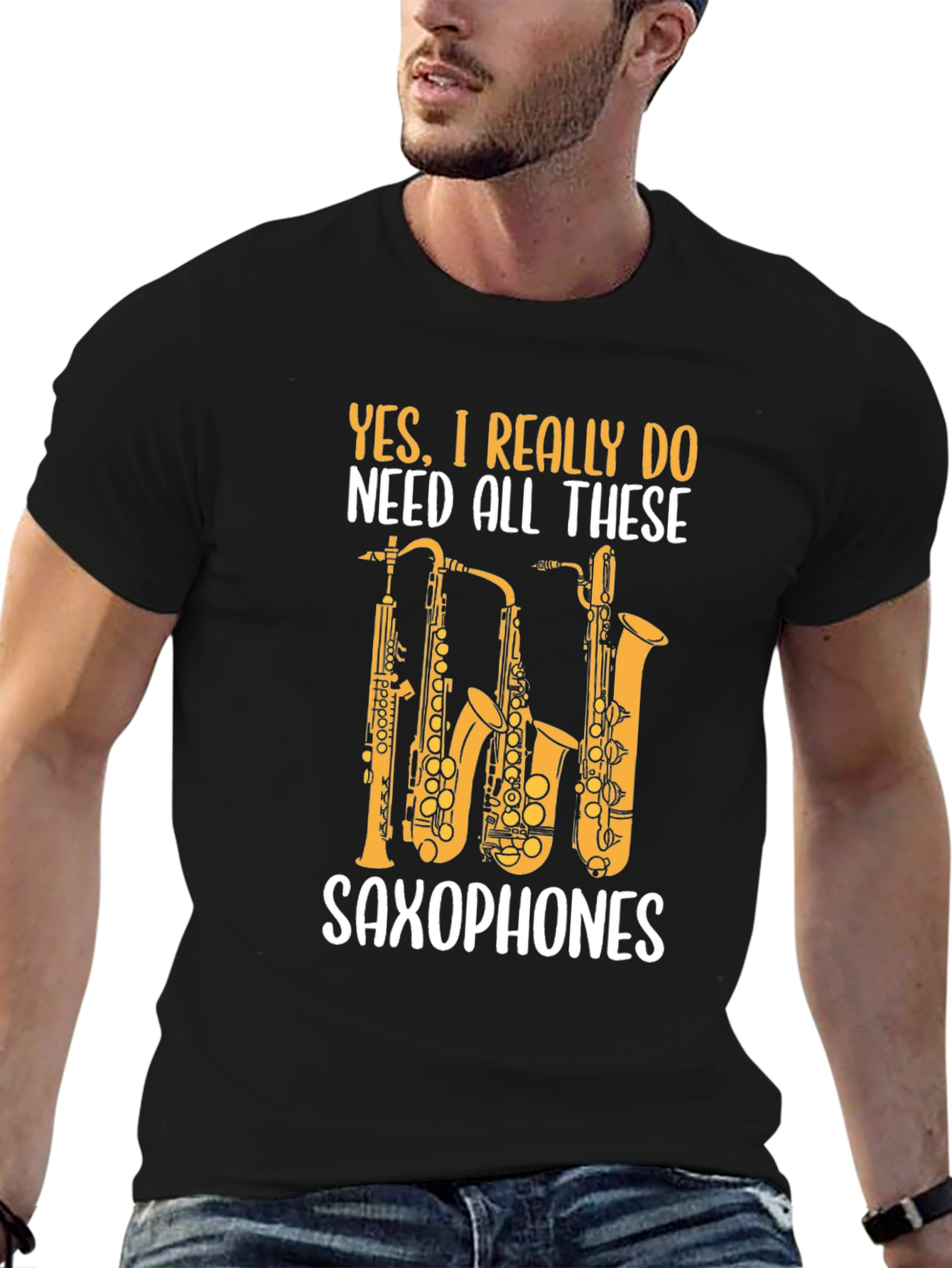 Saxophones Graphic T-Shirt Musician Band Tee