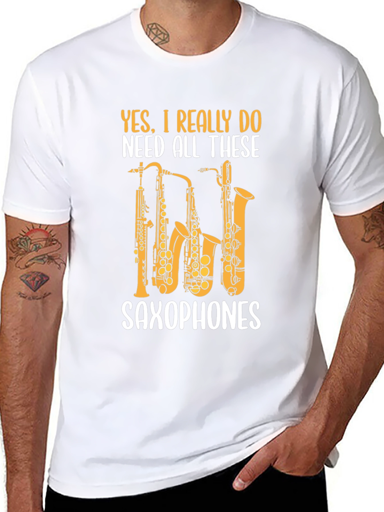 Saxophones Graphic T-Shirt Musician Band Tee