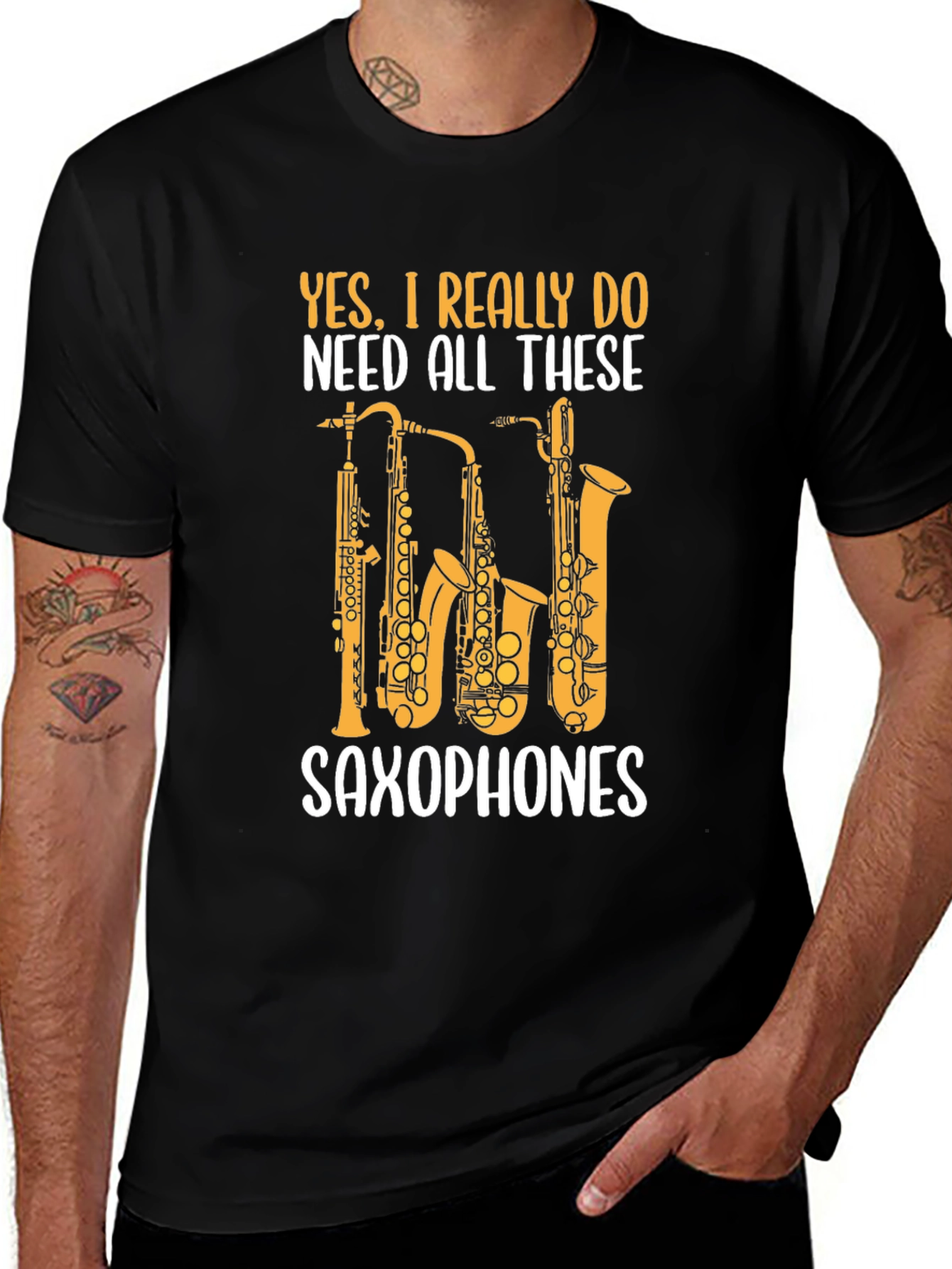 Saxophones Graphic T-Shirt Musician Band Tee