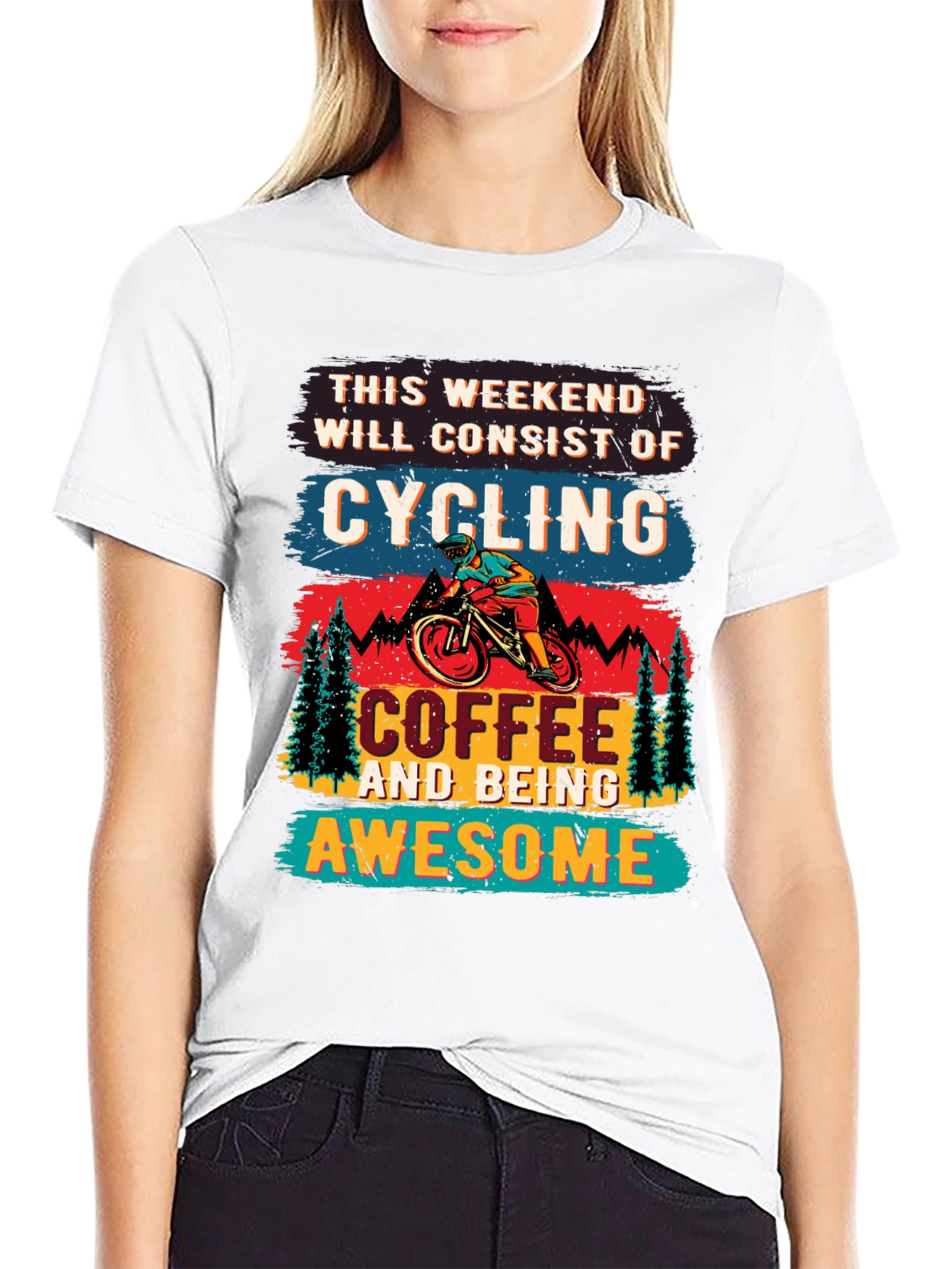 Cycling Coffee Awesome Weekend T-Shirt