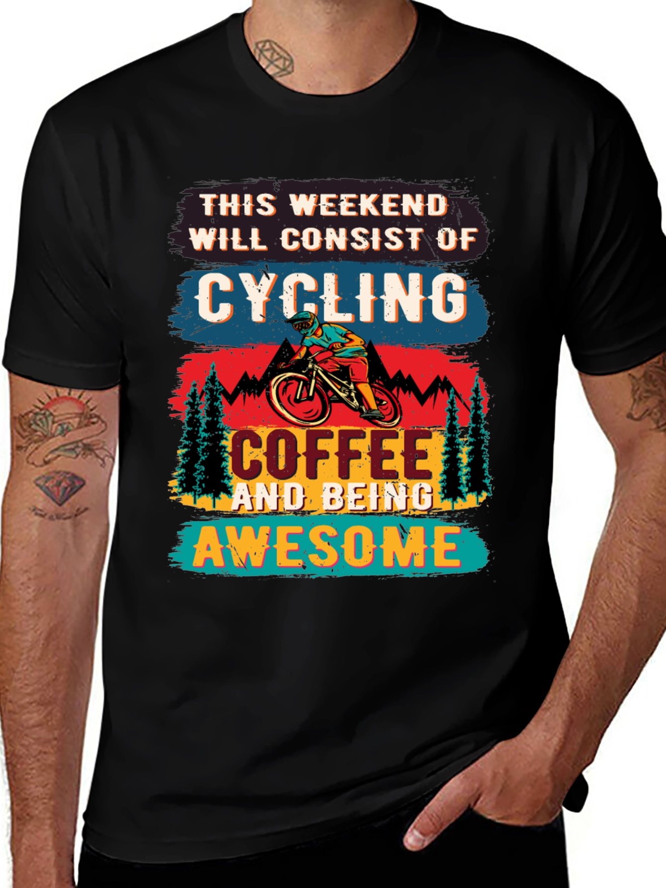 Cycling Coffee Awesome Weekend T-Shirt
