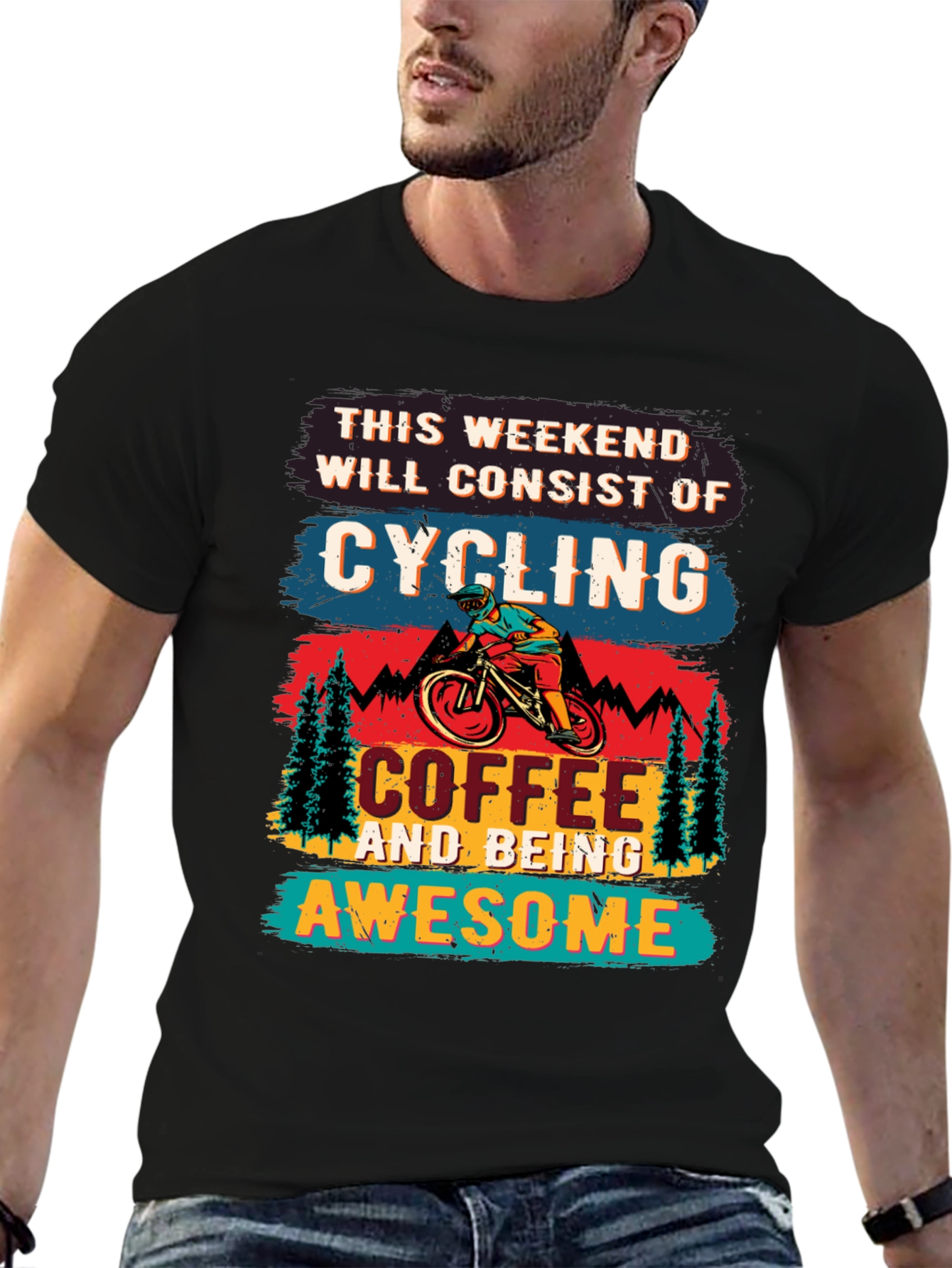 Cycling Coffee Awesome Weekend T-Shirt
