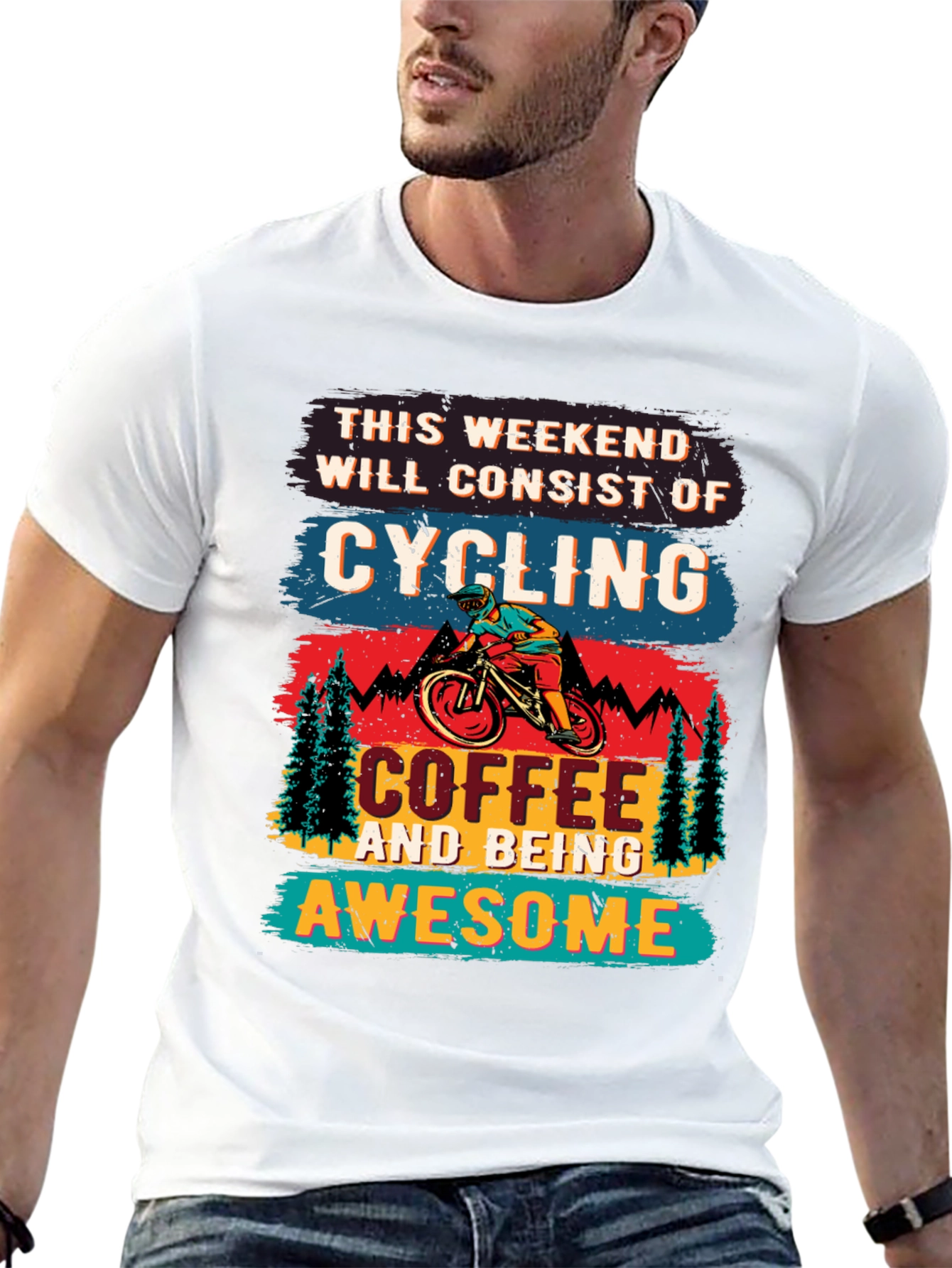 Cycling Coffee Awesome Weekend T-Shirt