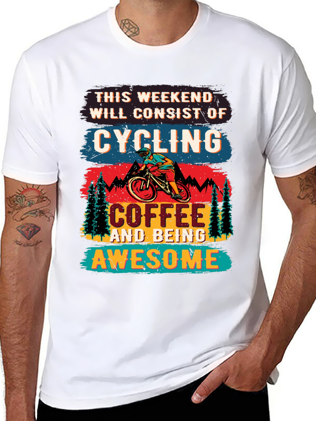 Cycling Coffee Awesome Weekend T-Shirt