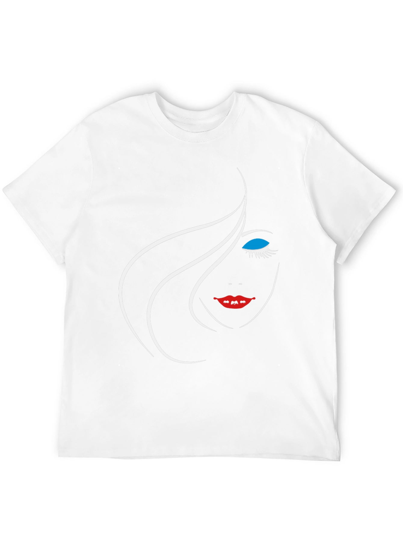 Black Graphic Tee - Minimalist Face Design