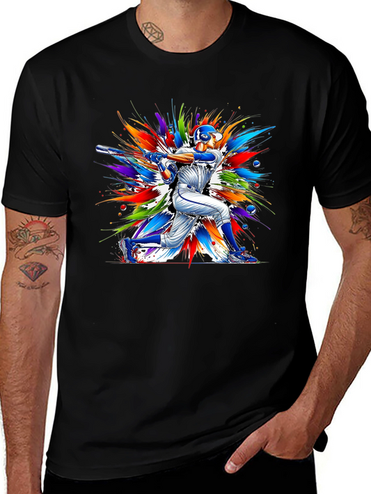 Baseball Batter Graphic Tee - Vivid Design