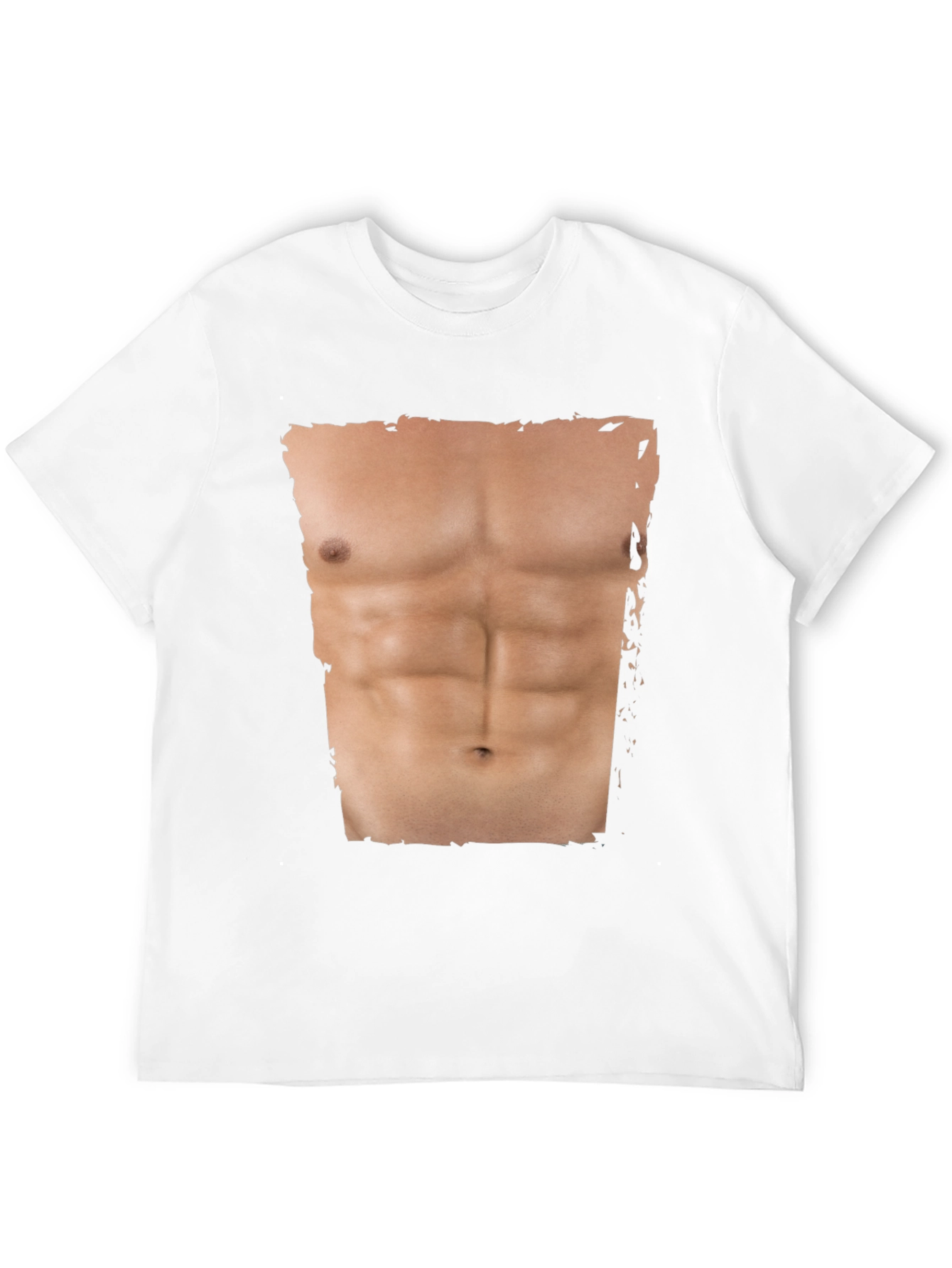 Mens Funny Abs Print T-Shirt - Black