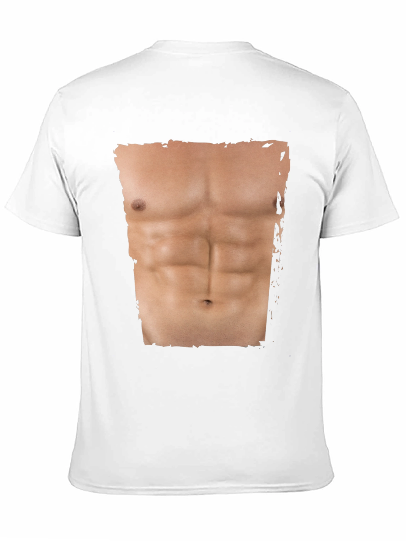 Mens Funny Abs Print T-Shirt - Black