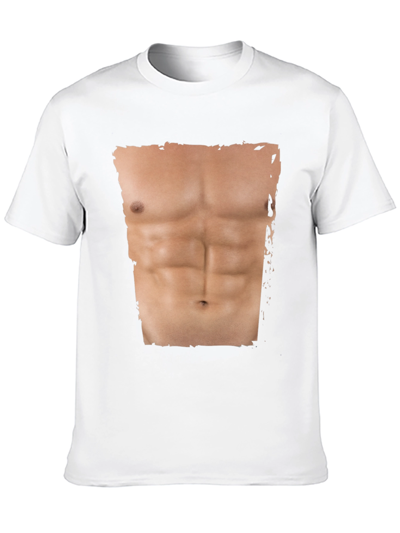 Mens Funny Abs Print T-Shirt - Black