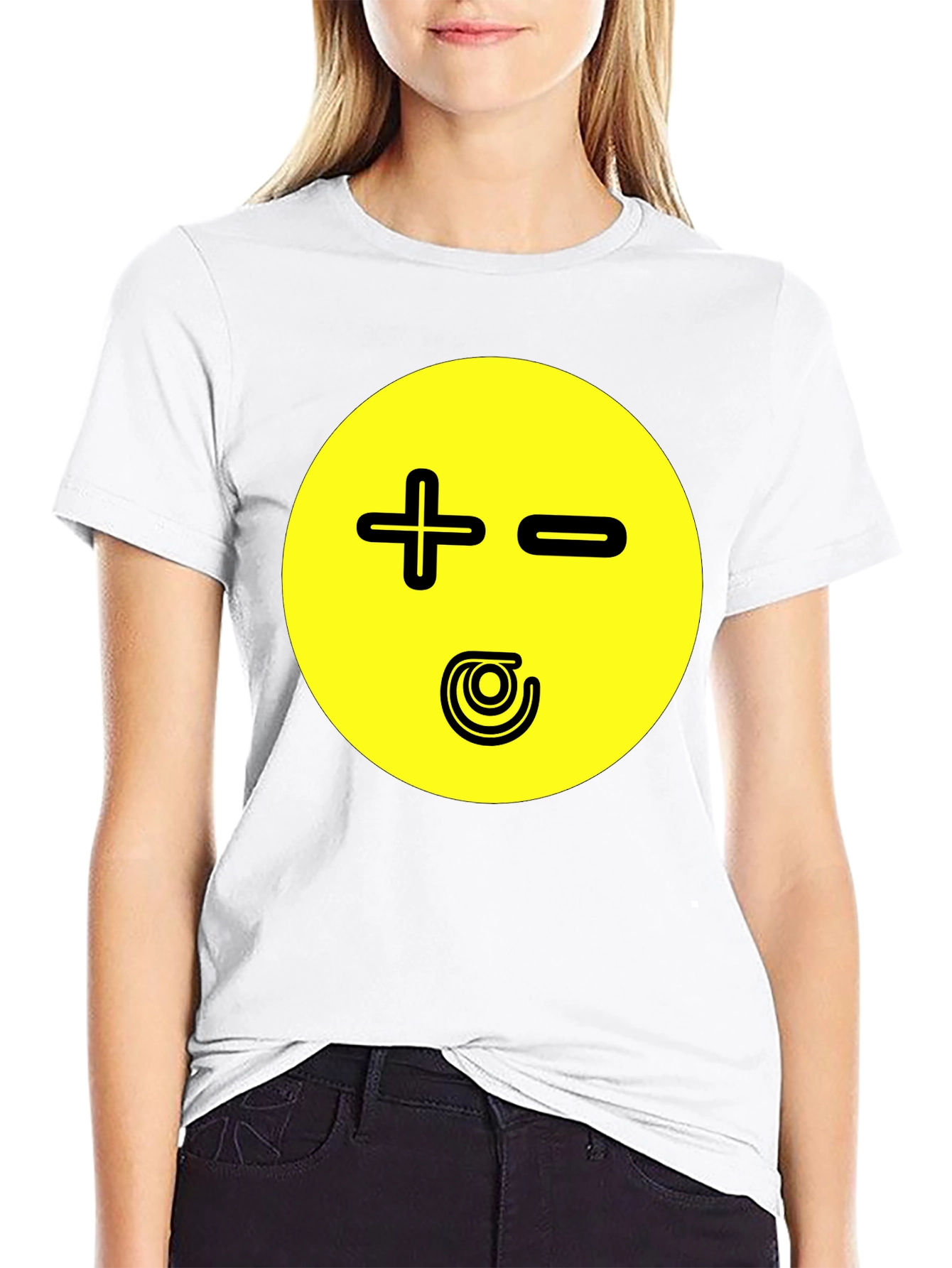 Novelty Graphic Print T-Shirt - Plus Minus Design