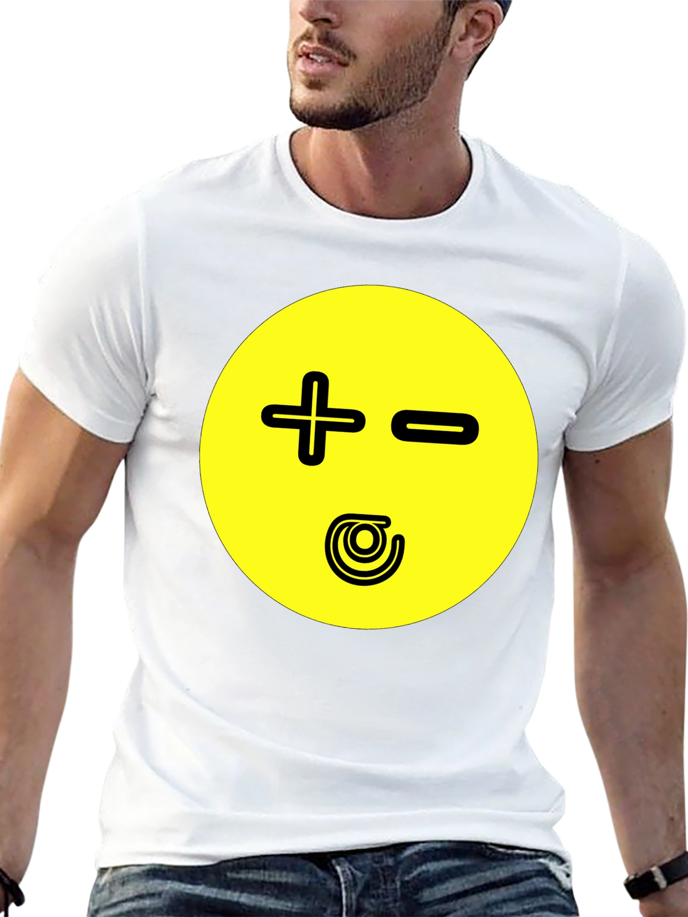 Novelty Graphic Print T-Shirt - Plus Minus Design
