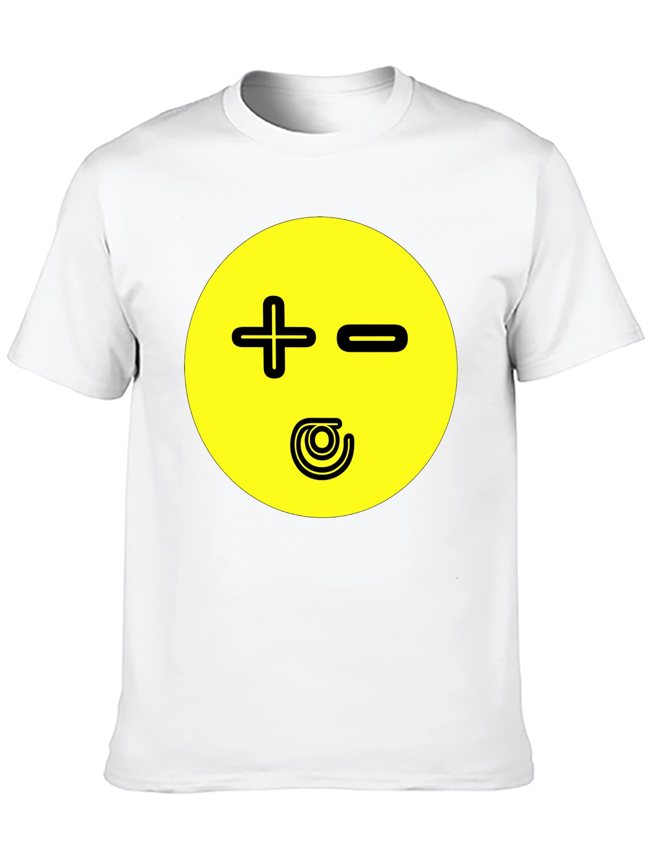 Novelty Graphic Print T-Shirt - Plus Minus Design