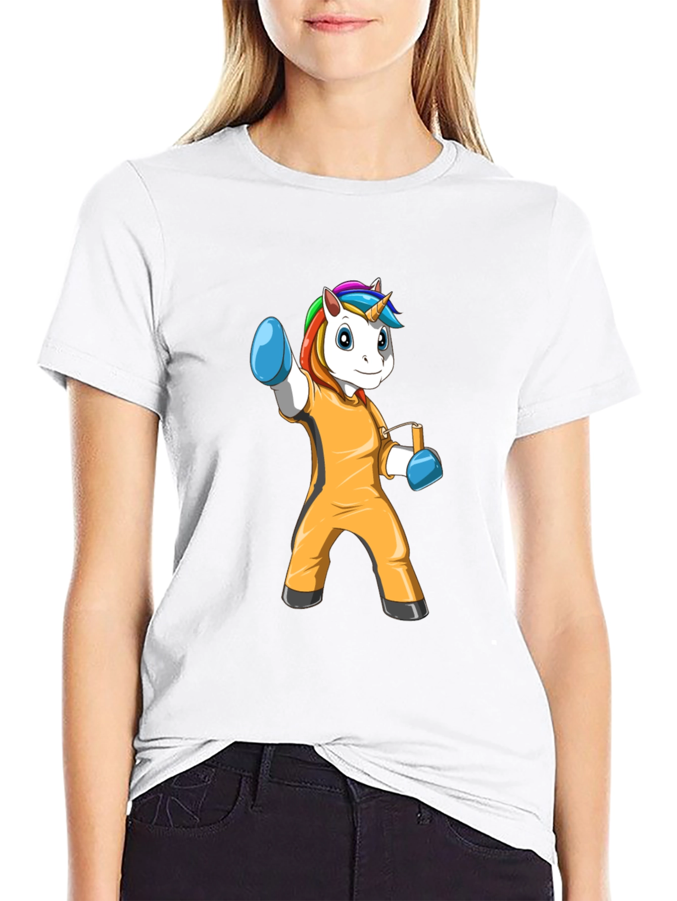 Unicorn in Jail Outfit Graphic Tee