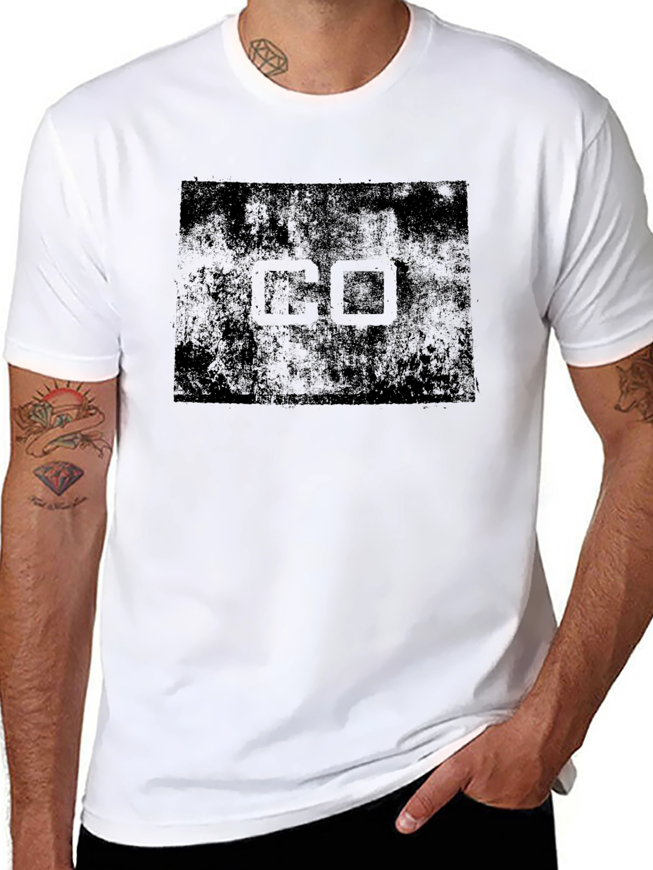 Distressed GO Graphic Tee - Black Cotton Blend