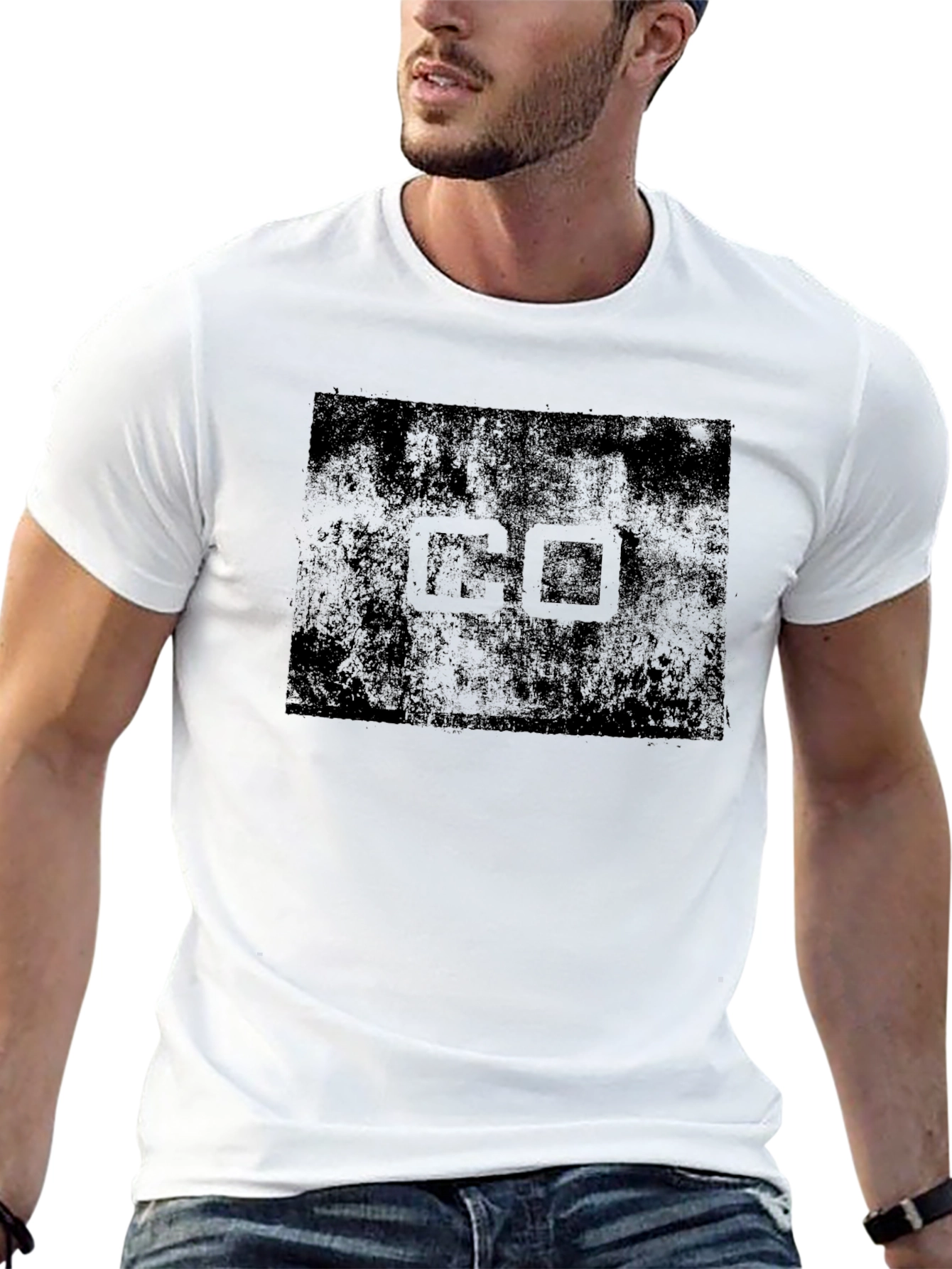 Distressed GO Graphic Tee - Black Cotton Blend