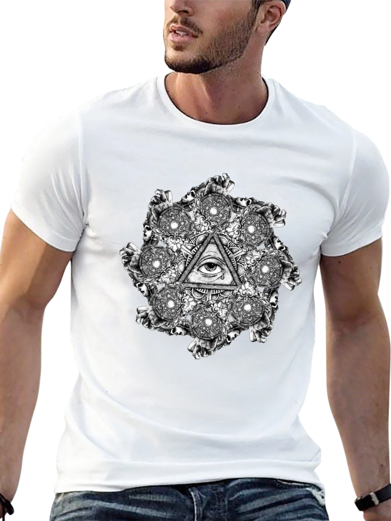 Illuminati Eye T-Shirt - Graphic Print Black Tee