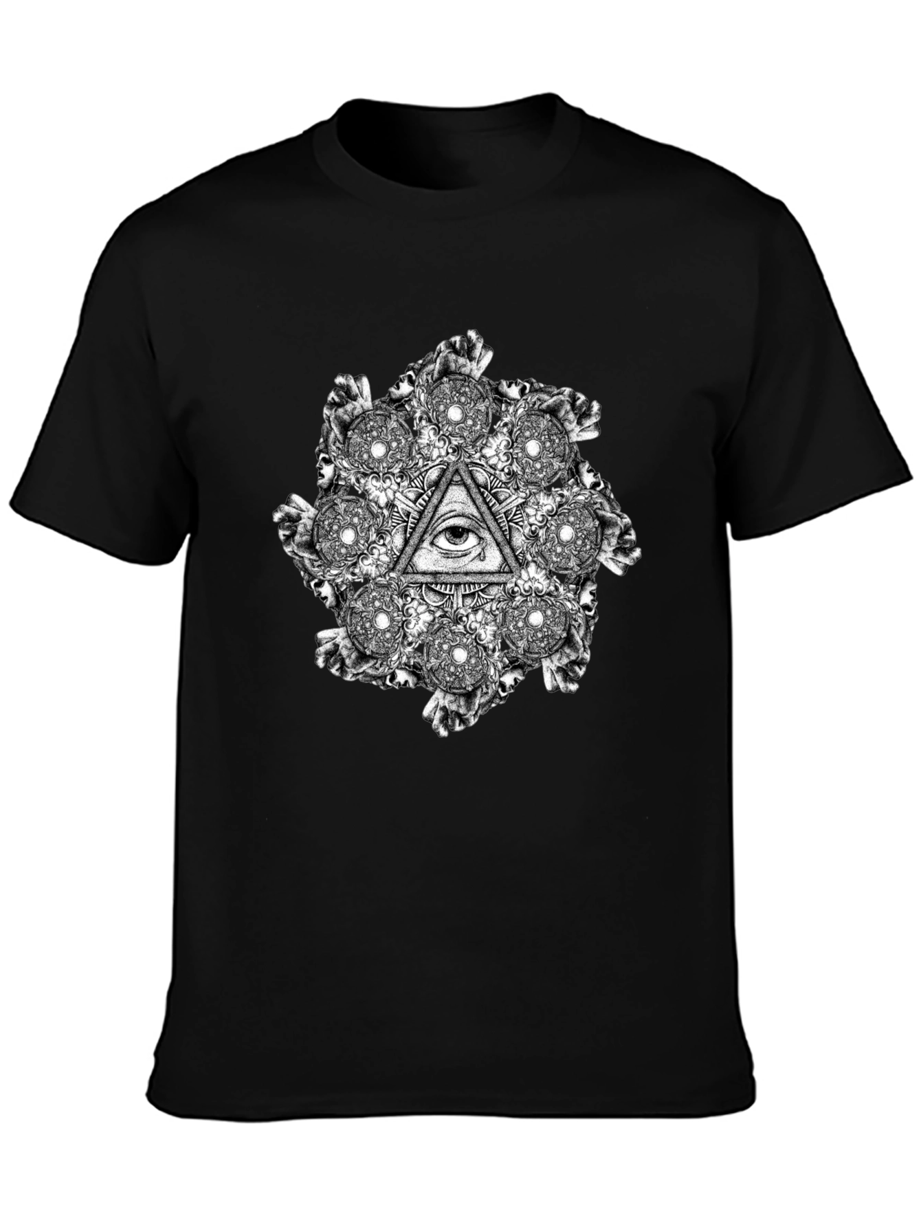 Illuminati Eye T-Shirt - Graphic Print Black Tee