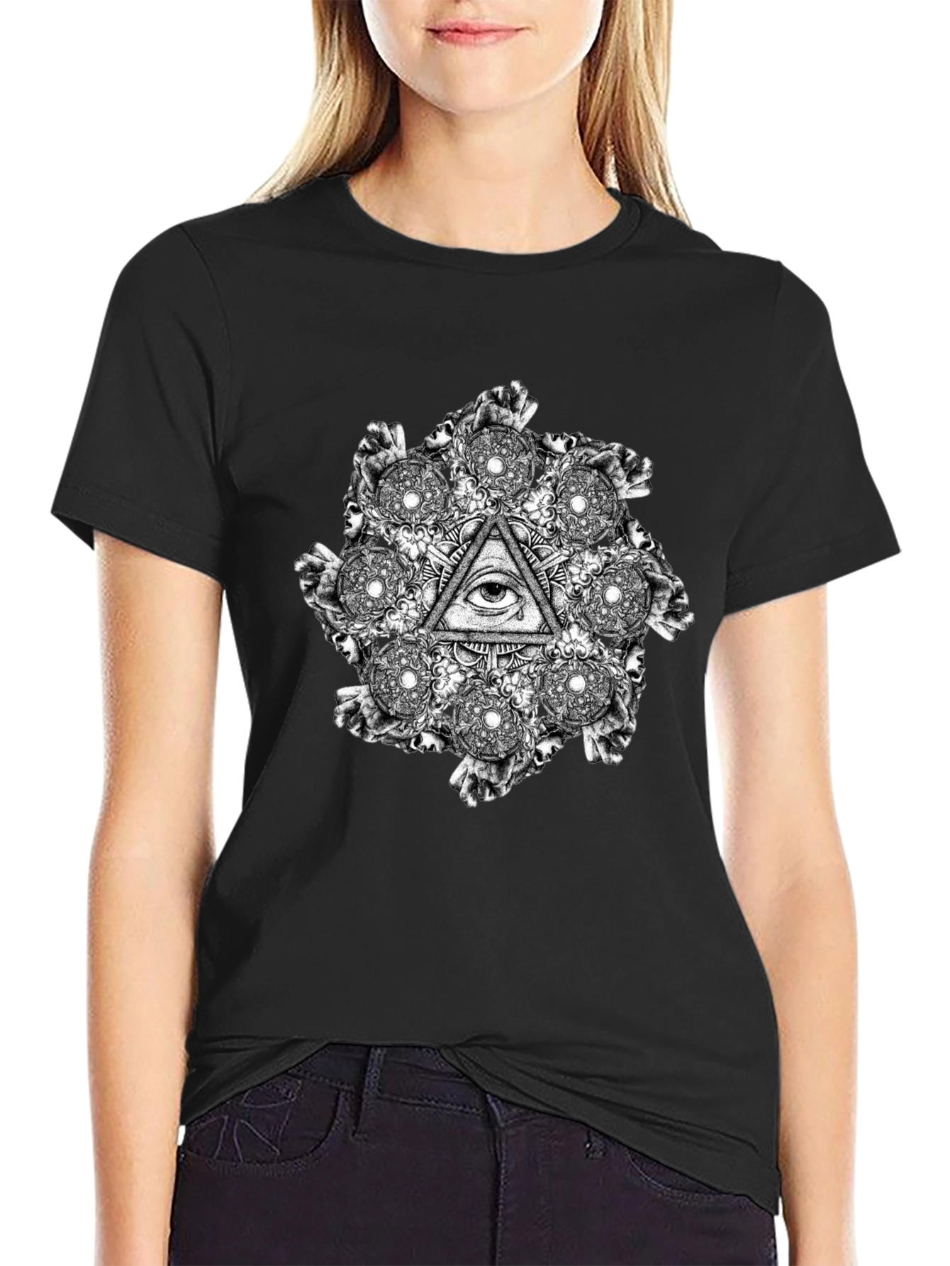 Illuminati Eye T-Shirt - Graphic Print Black Tee
