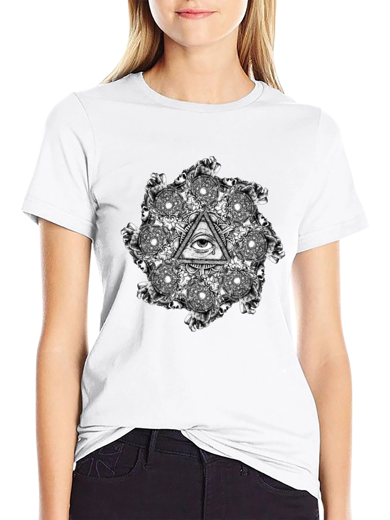 Illuminati Eye T-Shirt - Graphic Print Black Tee
