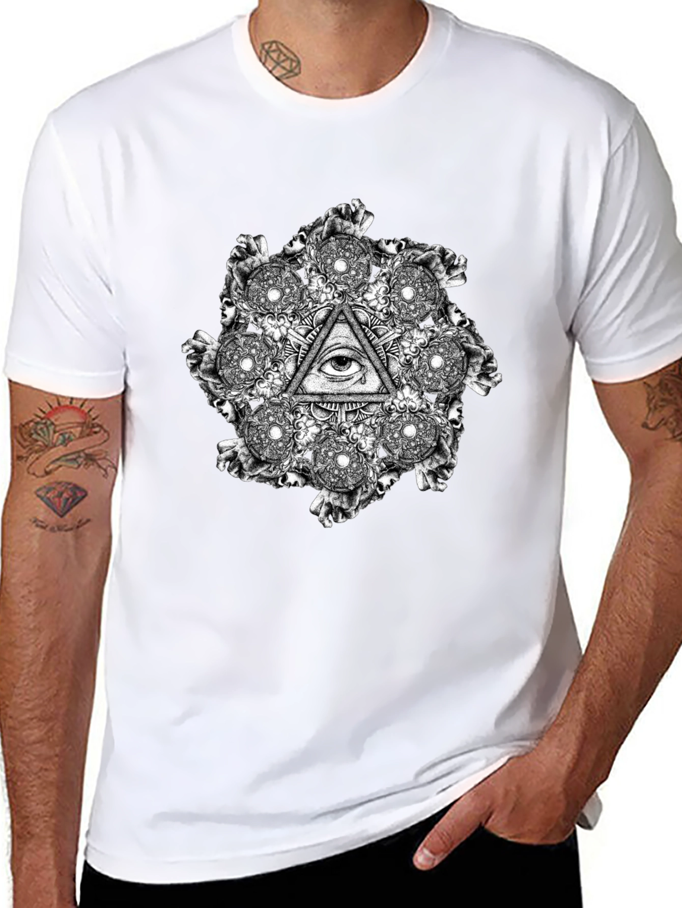 Illuminati Eye T-Shirt - Graphic Print Black Tee