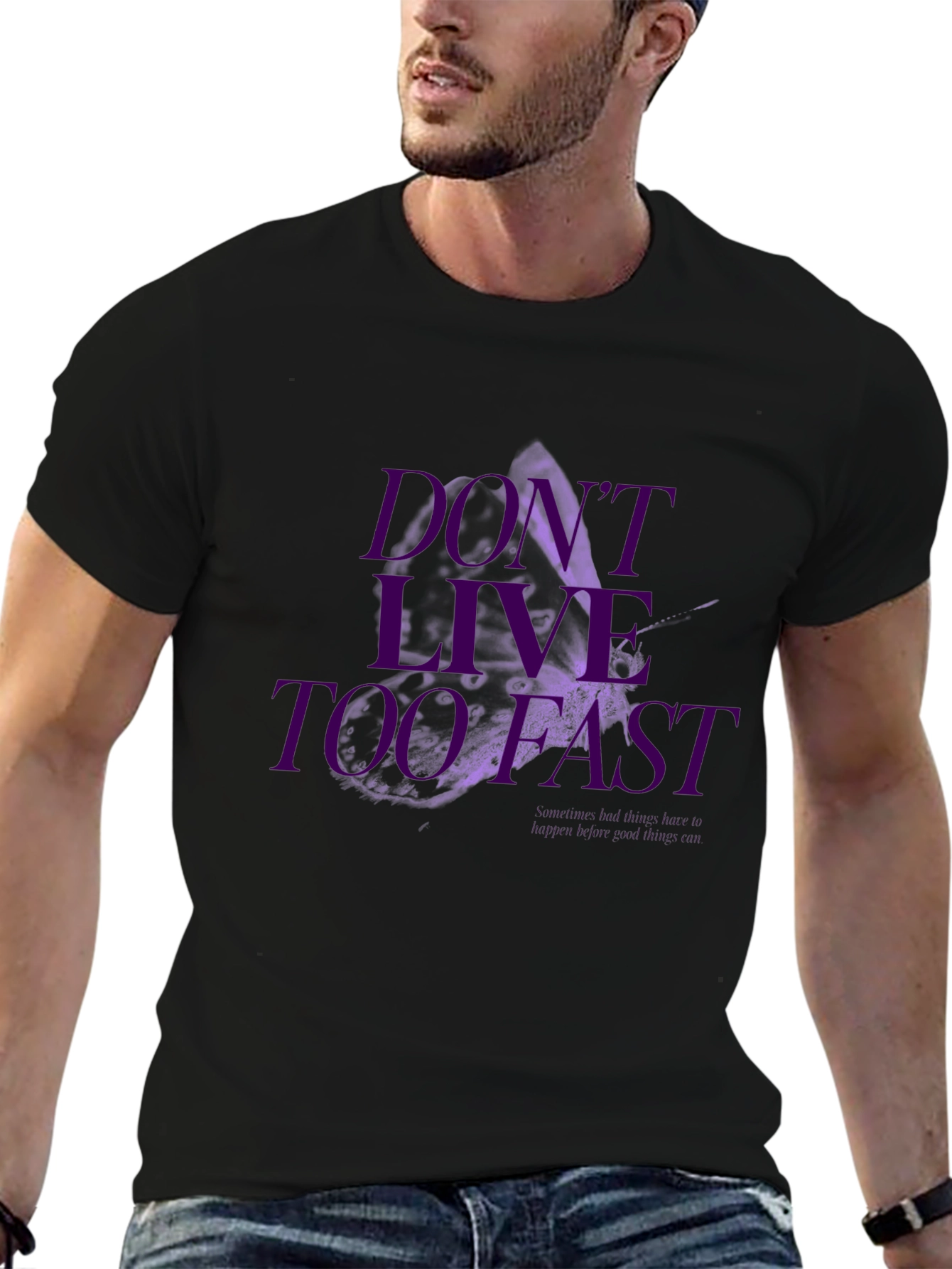 Dont Live Too Fast Graphic Tee - Black