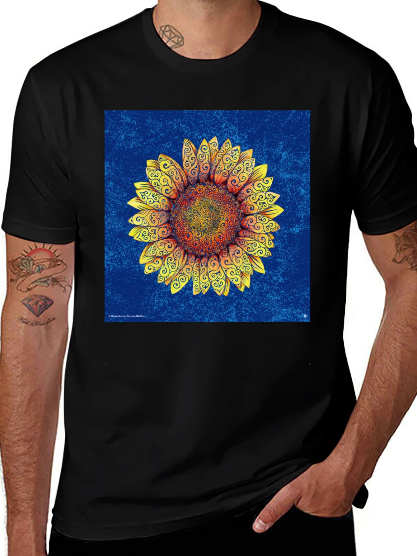 Sunflower Art Print T-Shirt
