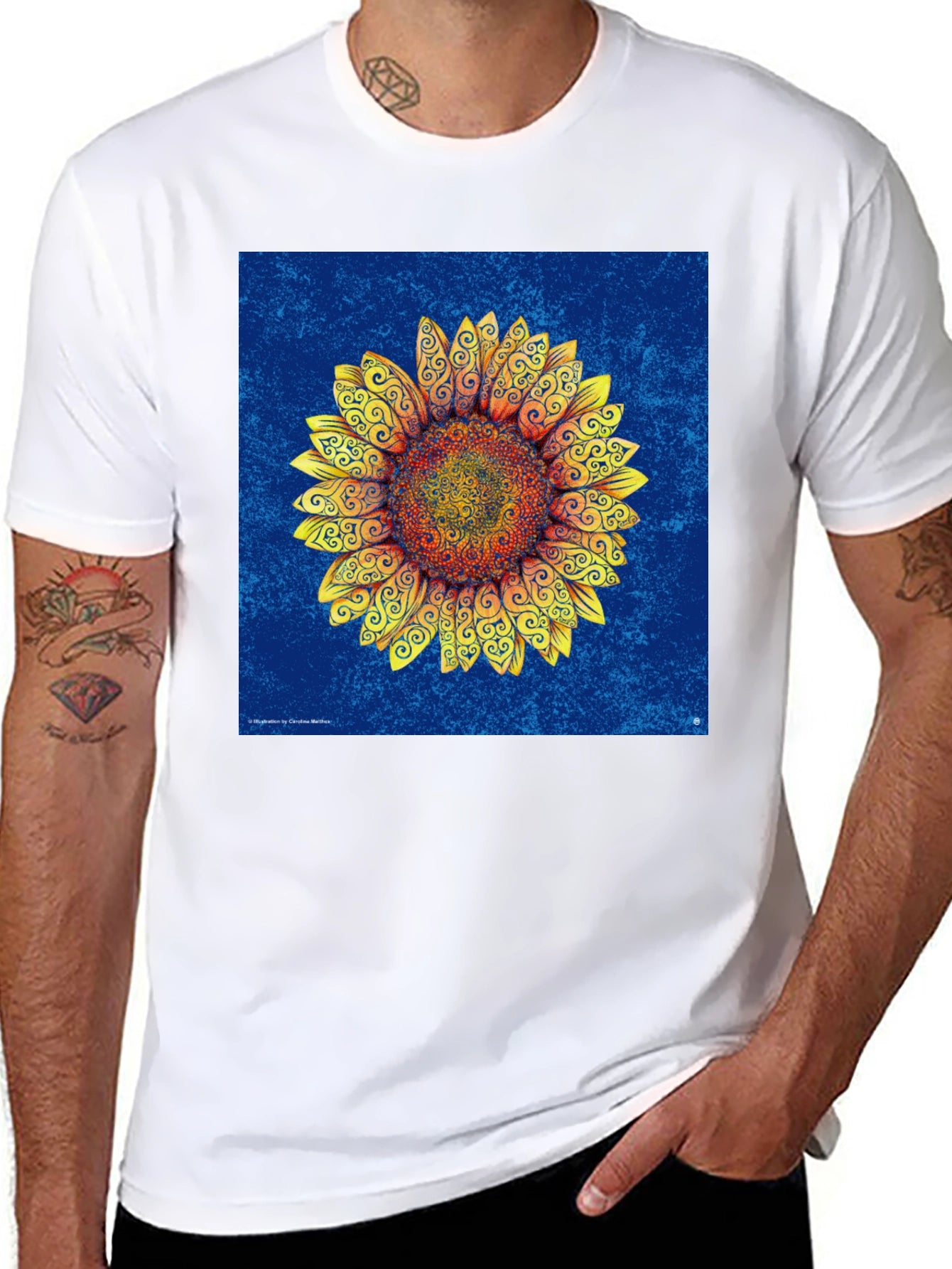 Sunflower Art Print T-Shirt