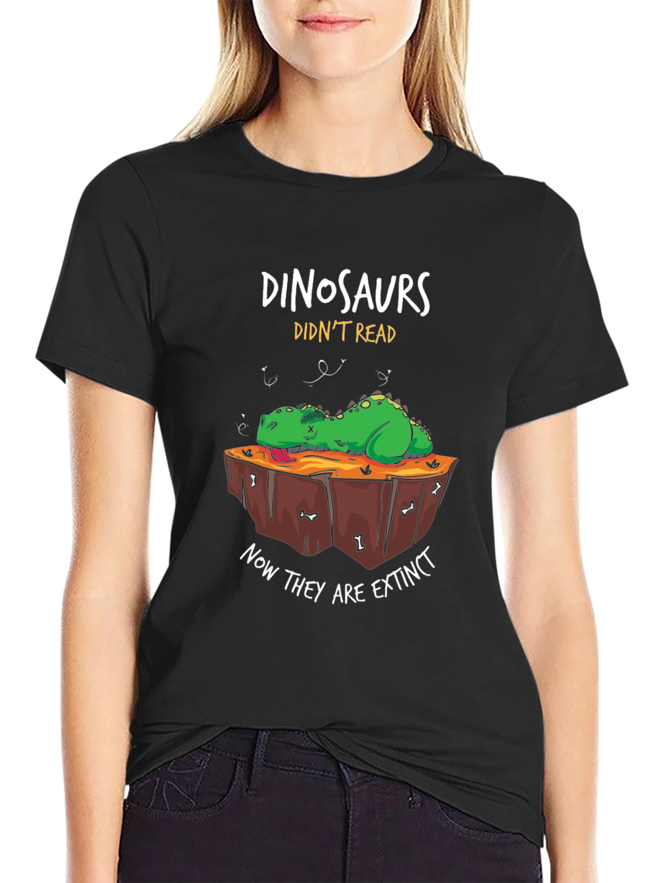 Dinosaurs Didnt Read Graphic Tee