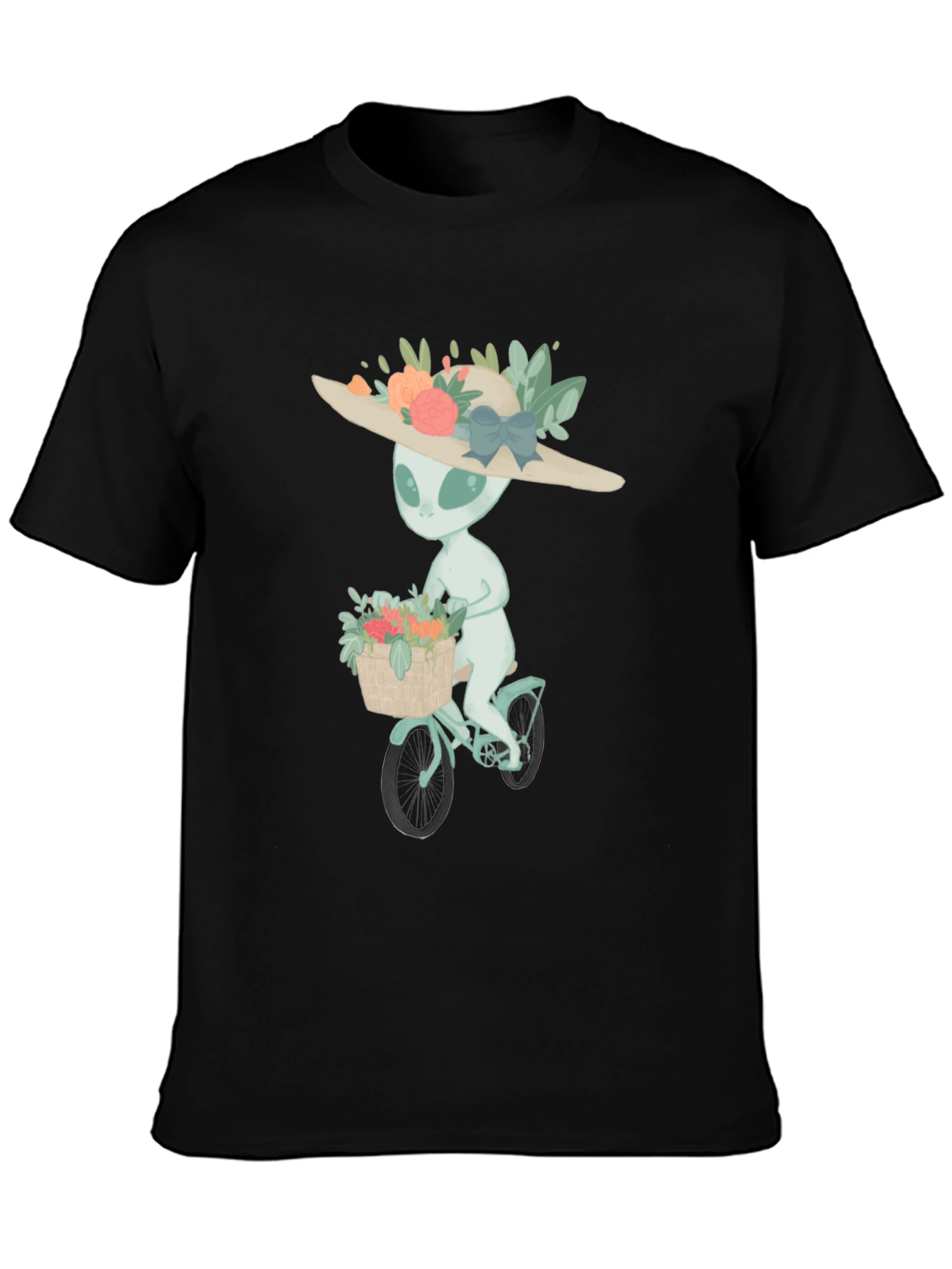 Alien on Bike T-Shirt - Unique Graphic Tee