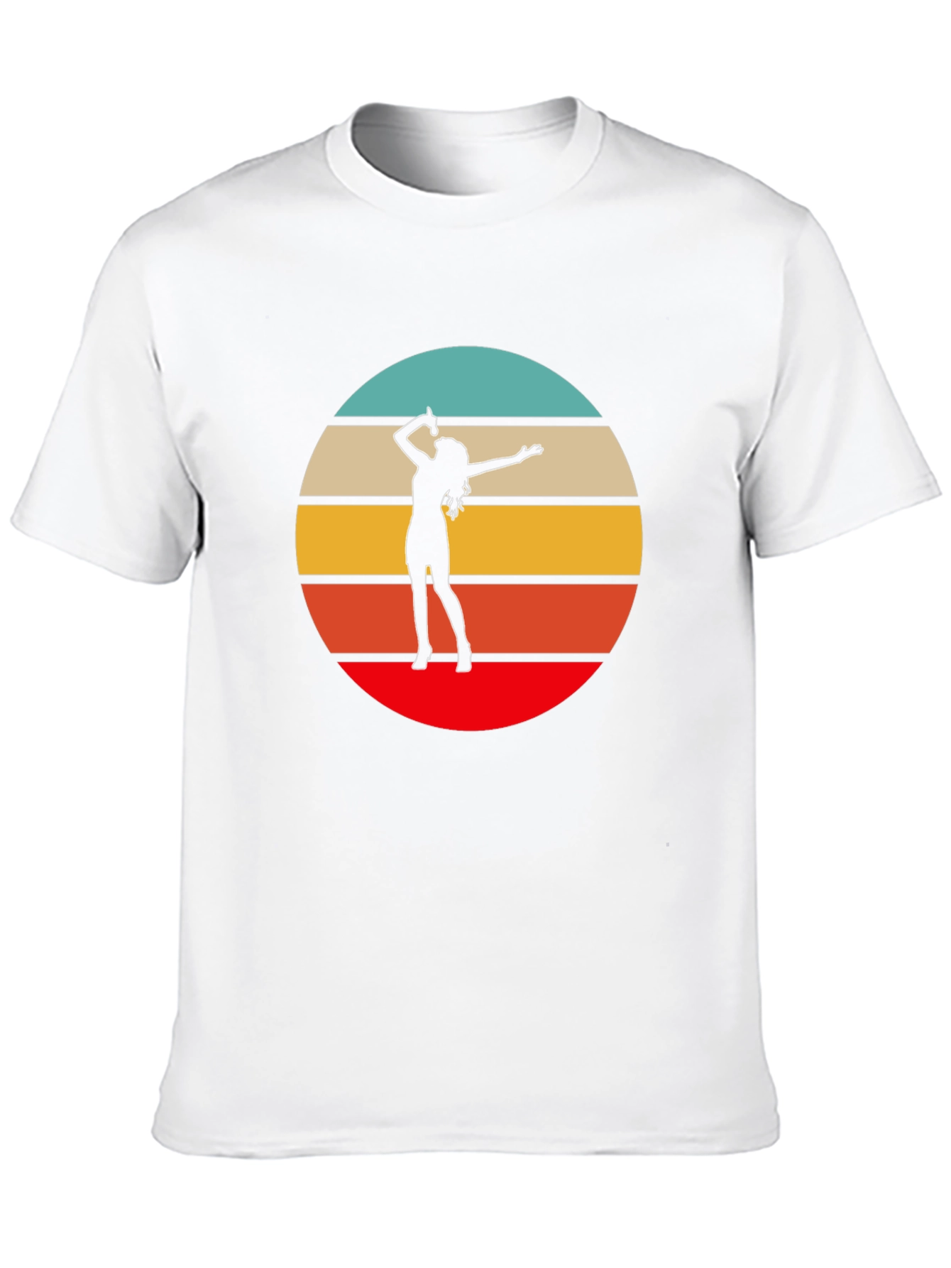 Retro Sunset Singer Graphic Tee - Black