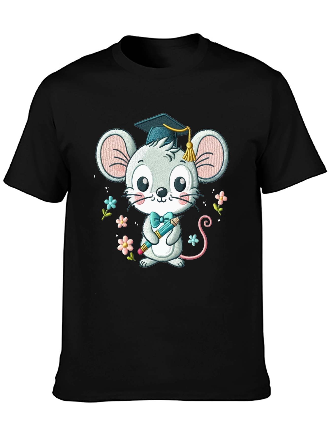 Graduation Mouse T-Shirt Cute Cartoon Animal Tee