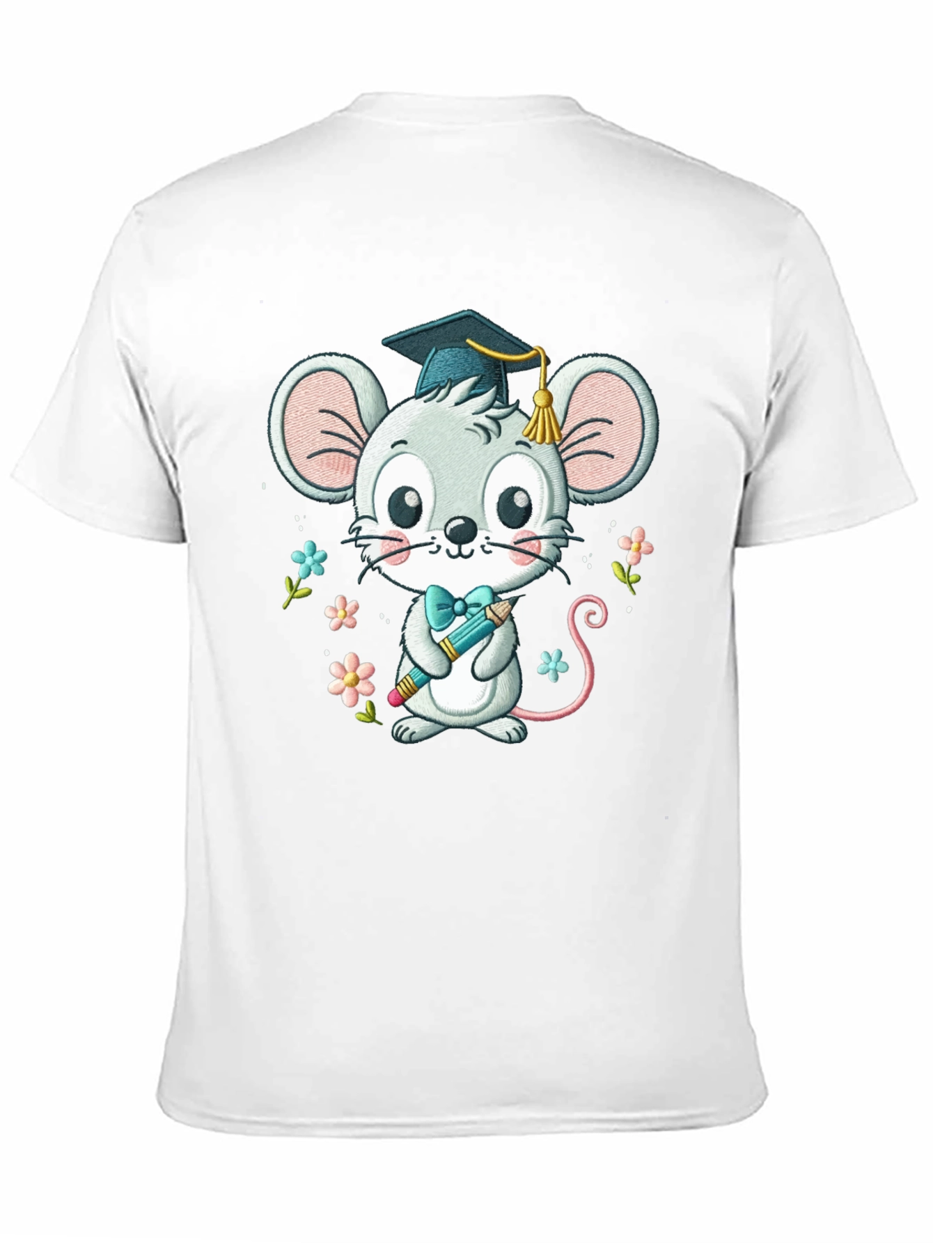 Graduation Mouse T-Shirt Cute Cartoon Animal Tee