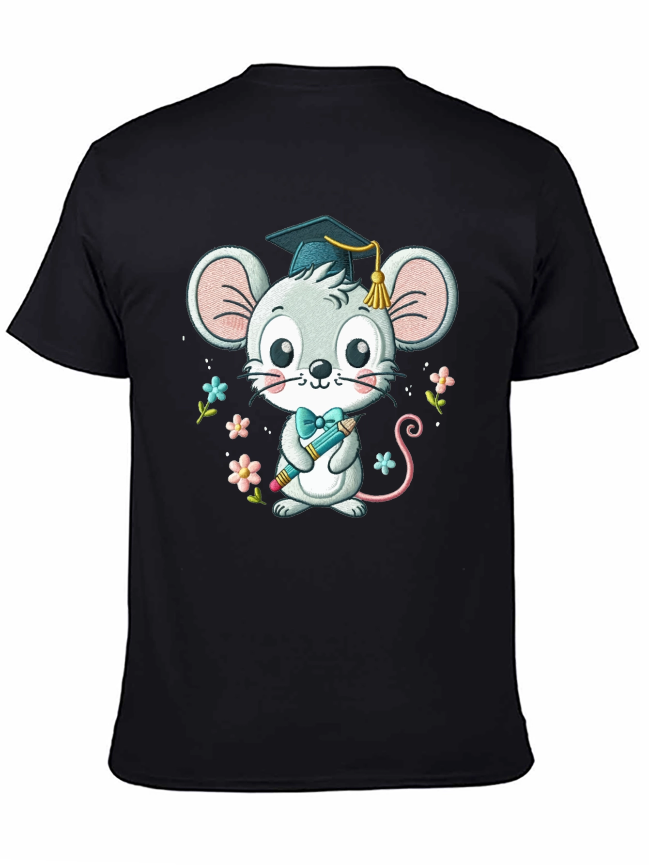 Graduation Mouse T-Shirt Cute Cartoon Animal Tee