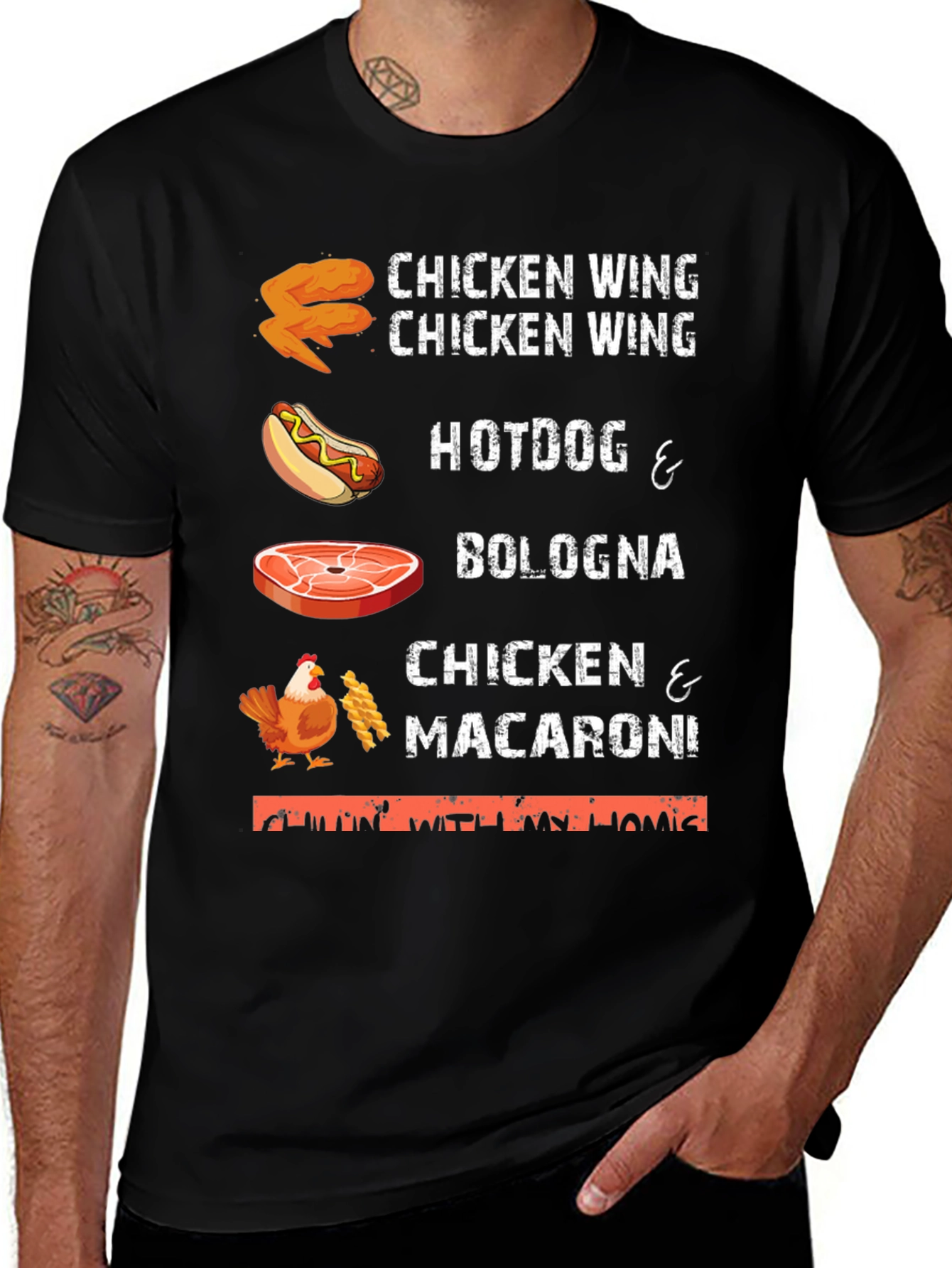 Chicken Wing Hotdog & Bologna T-Shirt