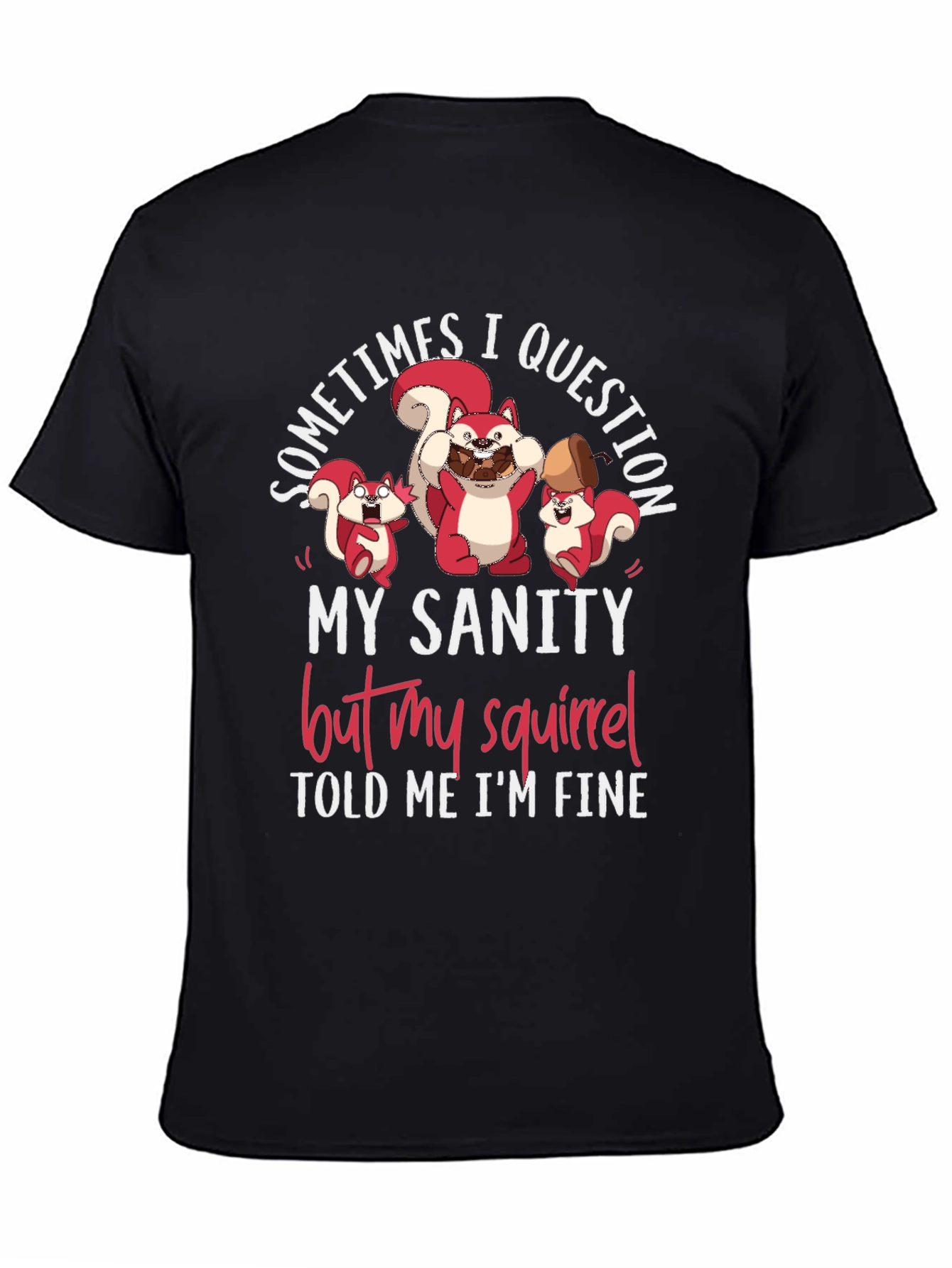 Funny Squirrel T-Shirt - Sometimes I Question My Sanity