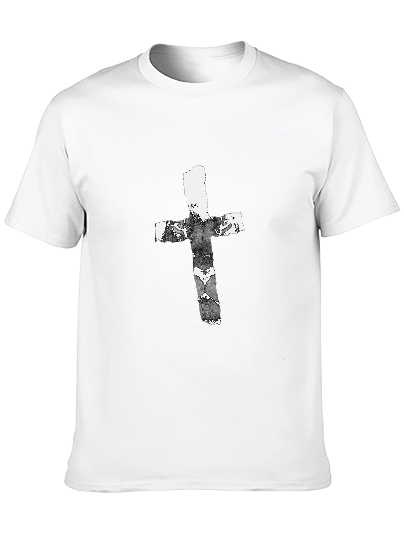 Grunge Cross Graphic Black T-Shirt
