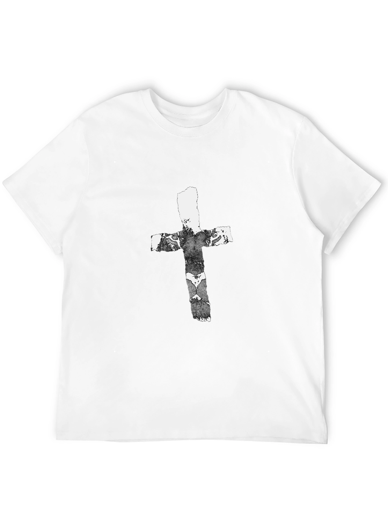 Grunge Cross Graphic Black T-Shirt