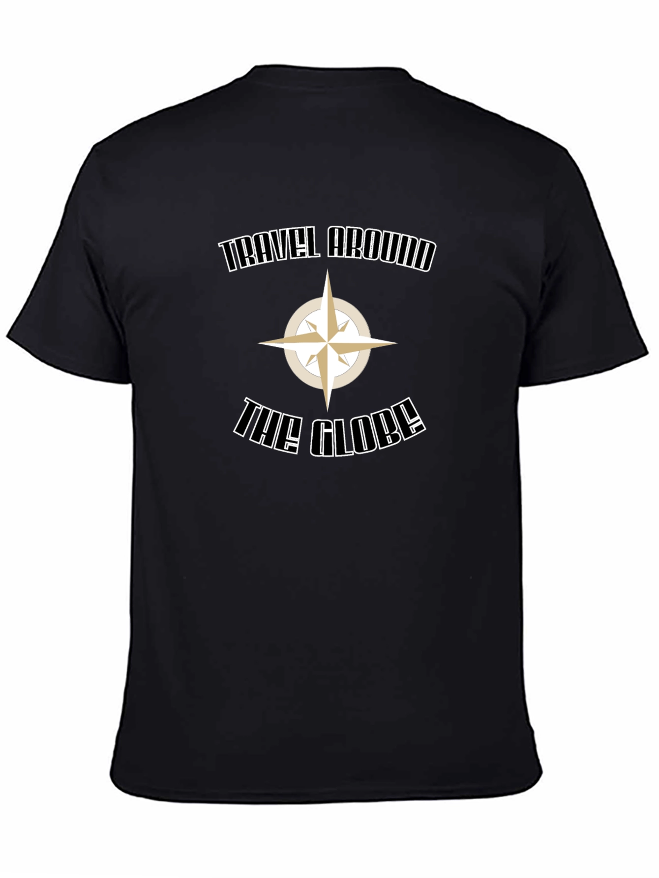 Travel Around the Globe Black Graphic Tee