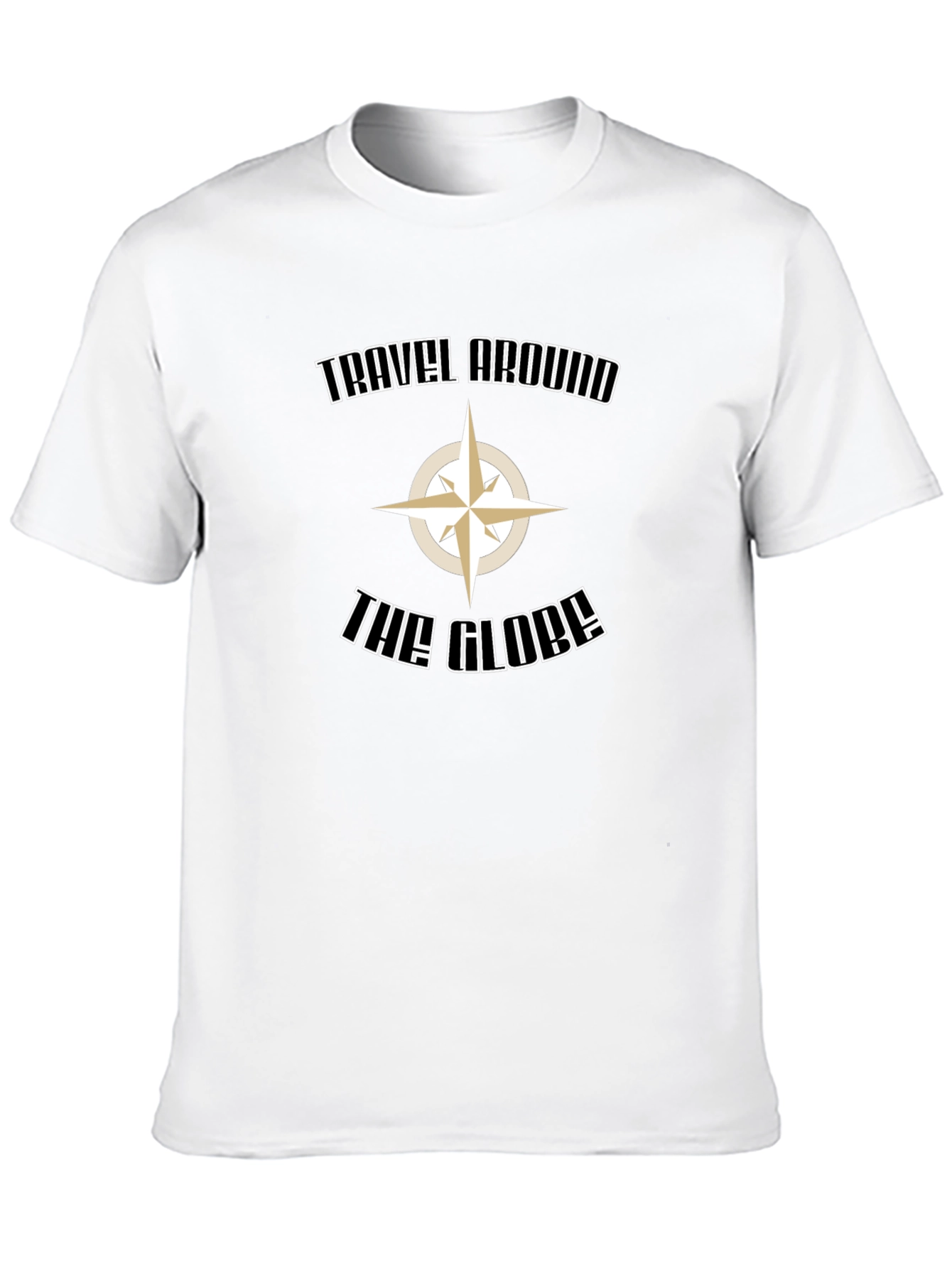 Travel Around the Globe Black Graphic Tee