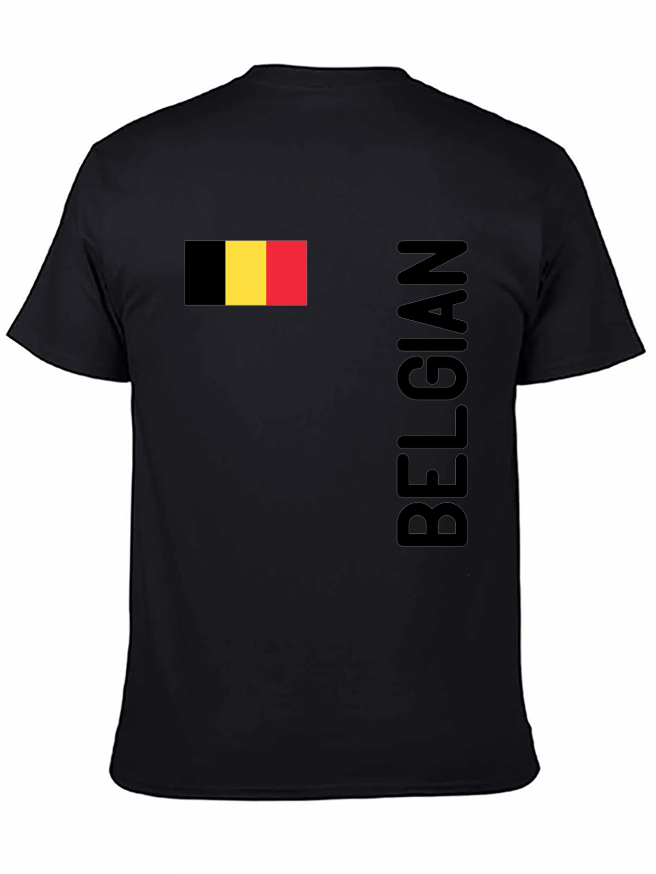 Belgian Flag T-Shirt - Black Patriotic Pride