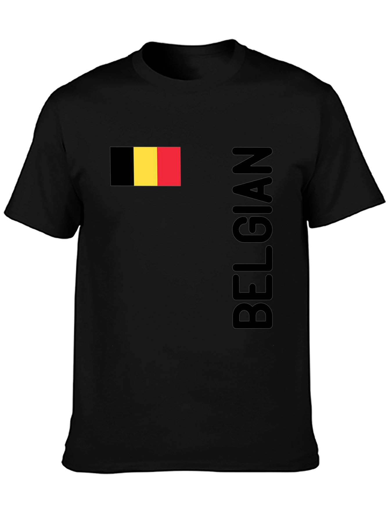 Belgian Flag T-Shirt - Black Patriotic Pride