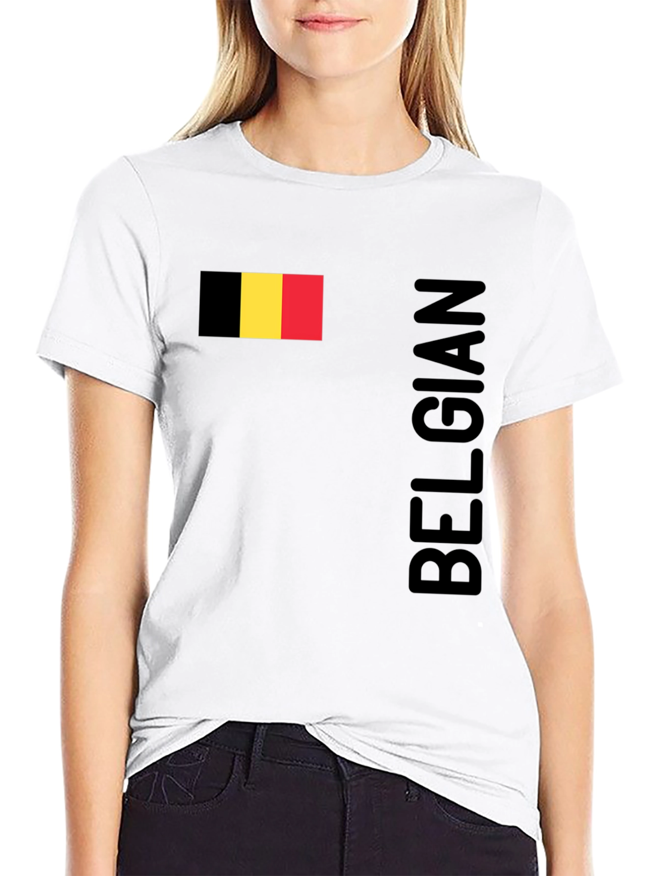 Belgian Flag T-Shirt - Black Patriotic Pride