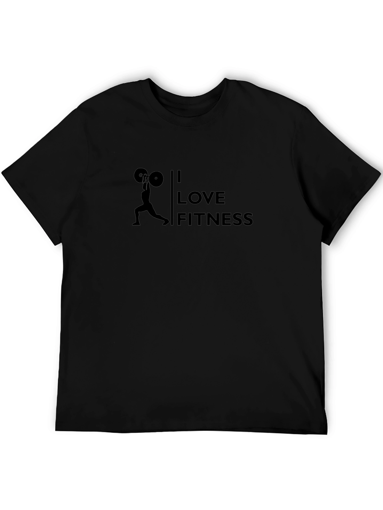 I Love Fitness Graphic T-Shirt - Black