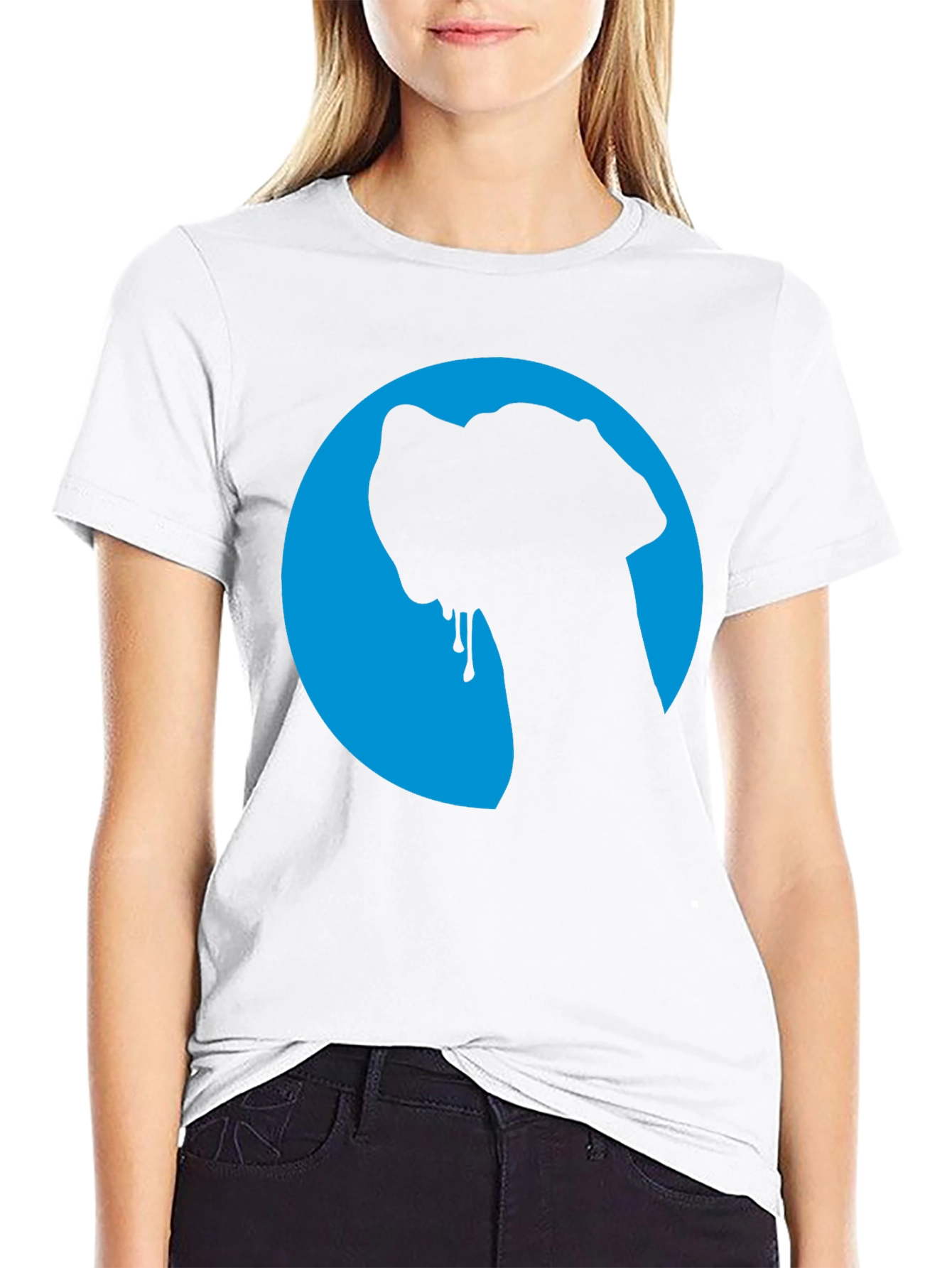 Dog Silhouette Graphic Tee - Cool Blue Moon Design