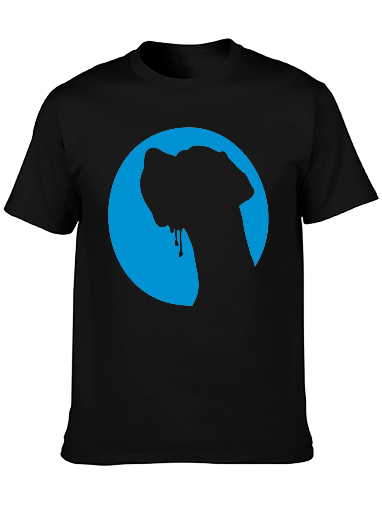 Dog Silhouette Graphic Tee - Cool Blue Moon Design