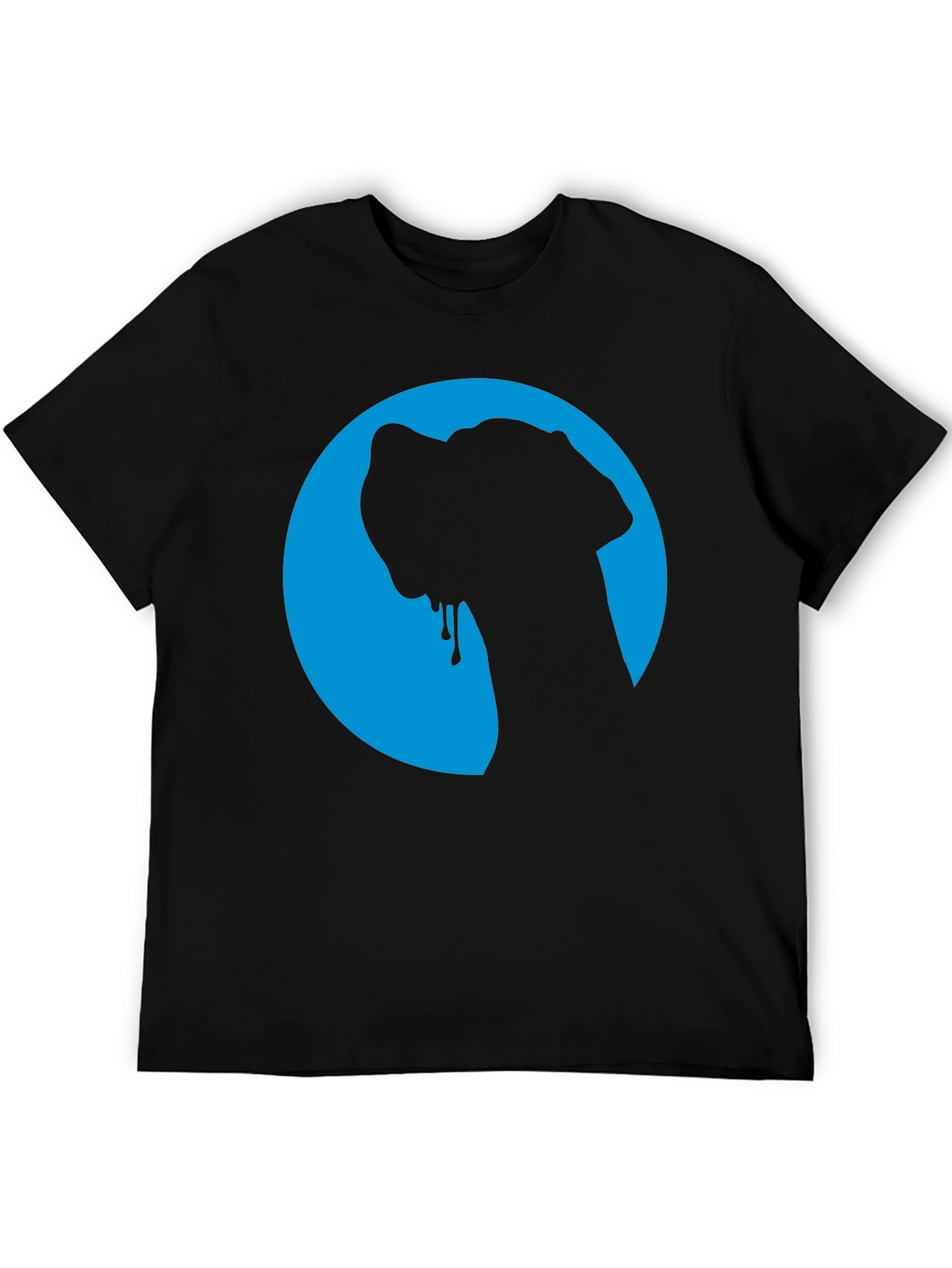 Dog Silhouette Graphic Tee - Cool Blue Moon Design
