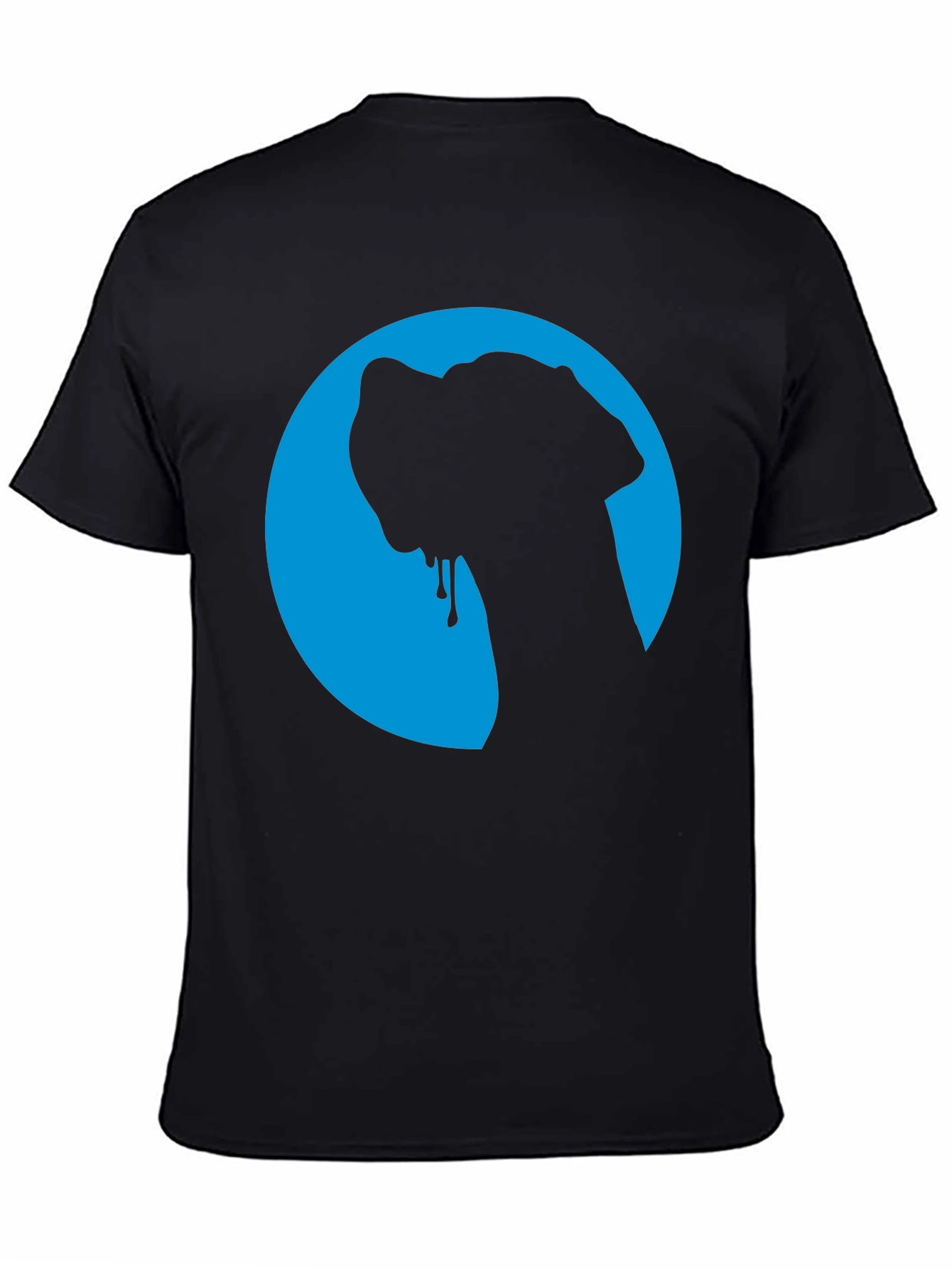 Dog Silhouette Graphic Tee - Cool Blue Moon Design