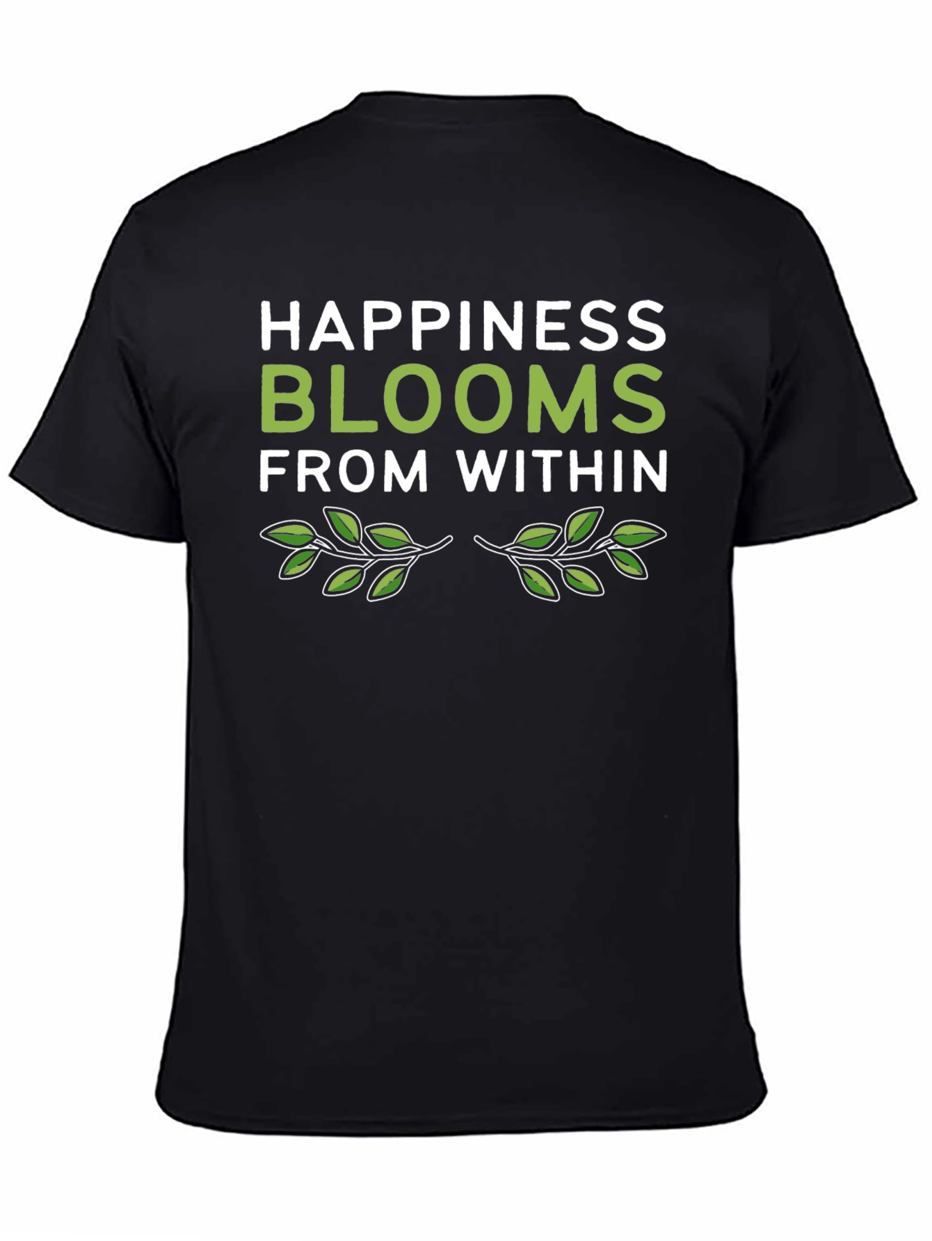 Happiness Blooms Black Graphic Tee