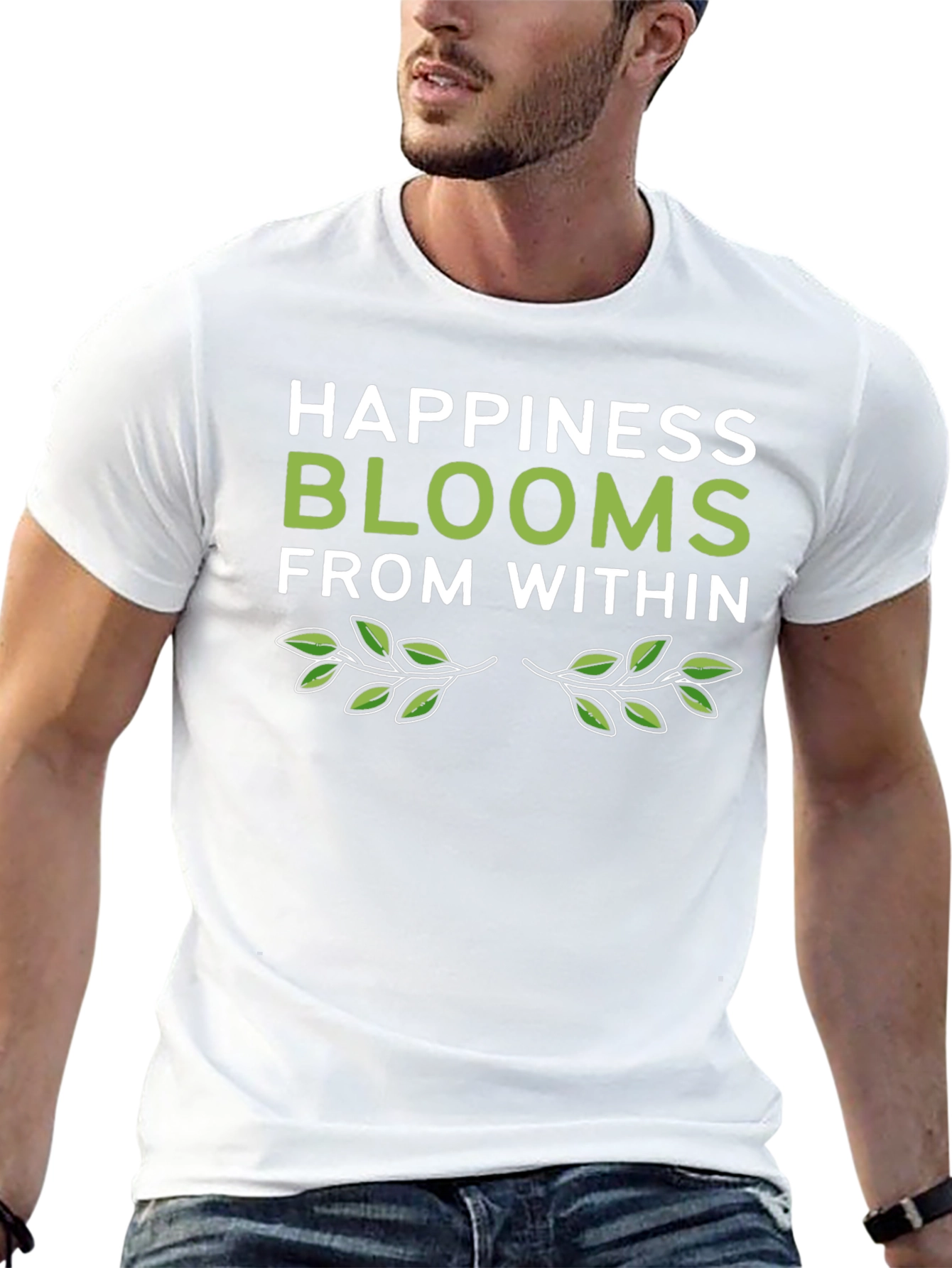 Happiness Blooms Black Graphic Tee
